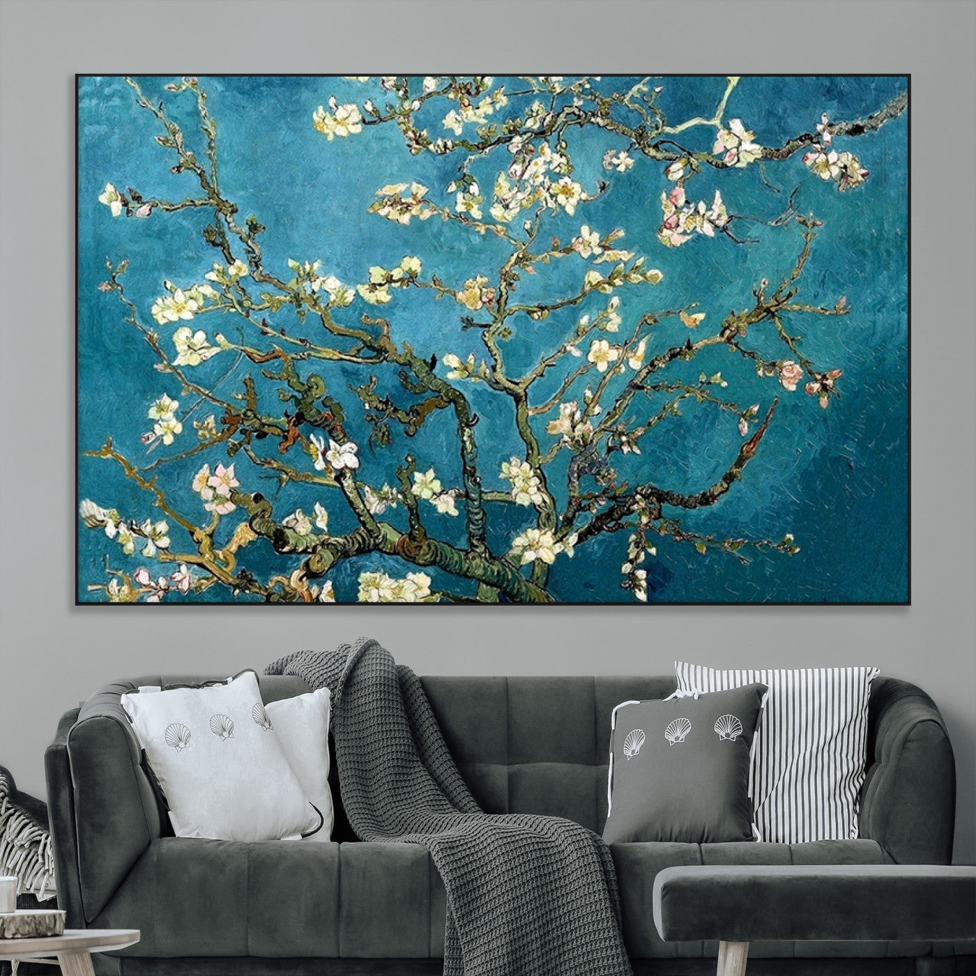 91714-MGV-CV-36X24-Almond Blossoms Wall Art – Handcrafted Van Gogh Inspired Floral Canvas Print, Beautiful Nature Decor for Living Room, Bedroom, or