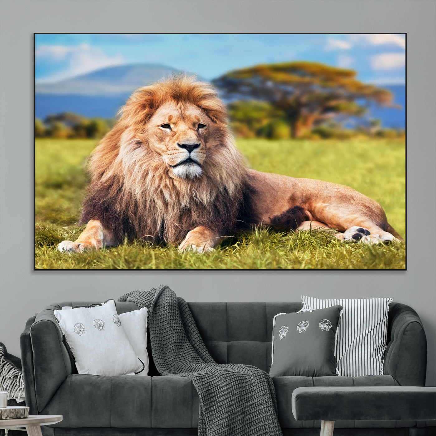 67826-SEG-FC-51X34_Oversize_Oversize-Majestic Lion Wall Art – King of the Jungle Canvas Print, Safari Wildlife Decor for Living Room, Office, or Man Cave