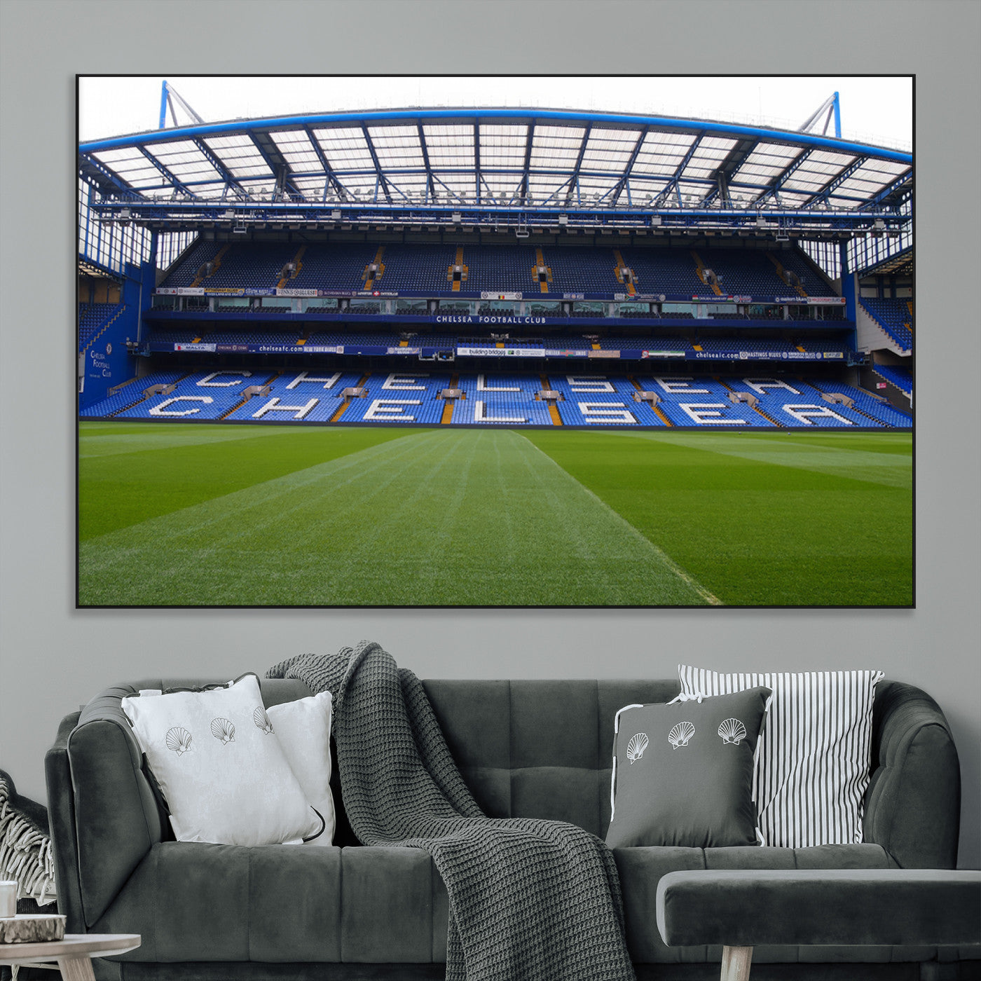59508-MGV-CV-36X24-Chelsea Stadium Wall Art – Stamford Bridge Football Arena Canvas Print, Iconic Soccer Artwork for Living Room, Office, Game Room