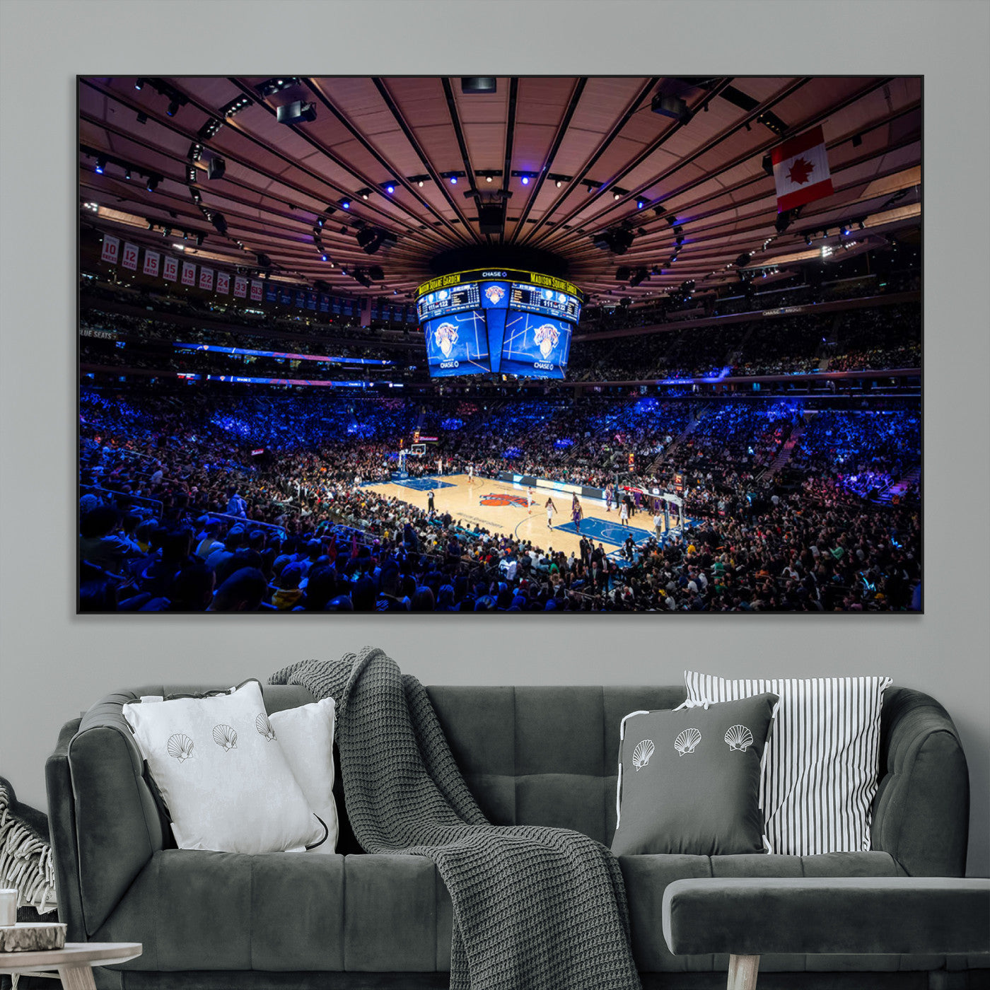 20491-MGV-CV-36X24-Madison Square Garden Wall Art Canvas Print, Framed New York Stadium Art Picture Print, MSG Stadium Perfect Sport Room Decor