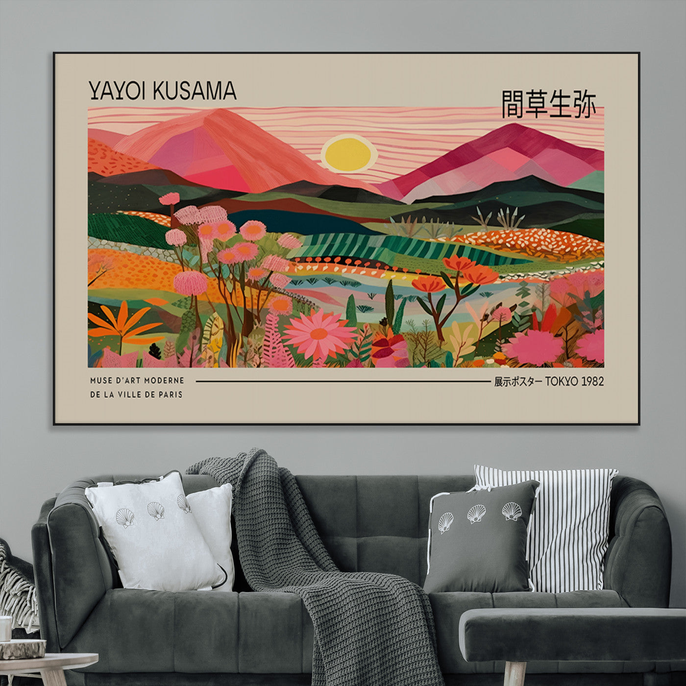 18304-MGV-CV-36X24-Sunset Mountain Landscape Wall Art – Panoramic Abstract Nature Canvas Print, Vibrant Wall Decor for Living Room, Bedroom, Office,