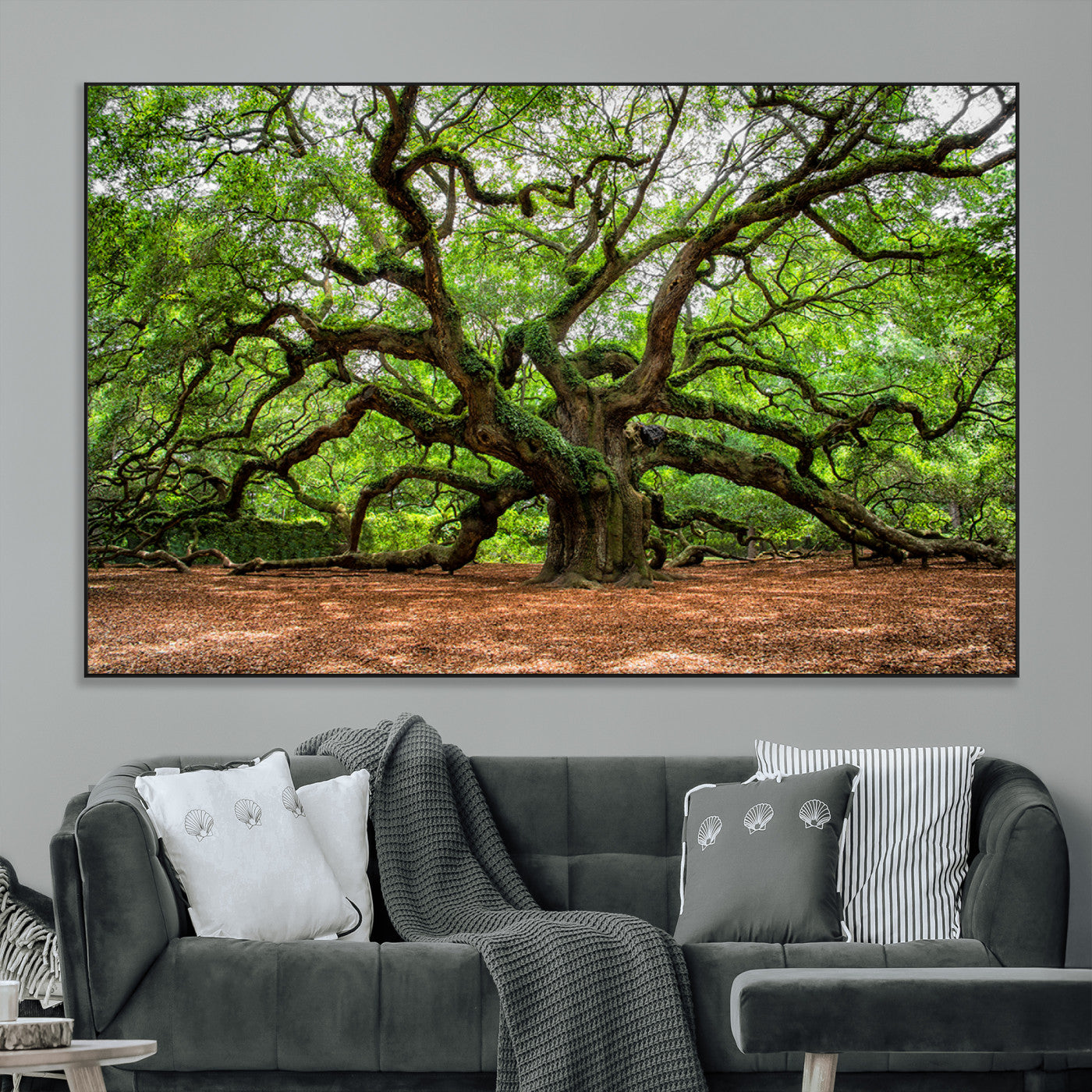51255351-MGV-CV-36X24-Ancient Tree Wall Art – Majestic Oak Canvas Print, Large Nature Photography, Sacred Forest Landscape Wall Décor, Wisdom Tree