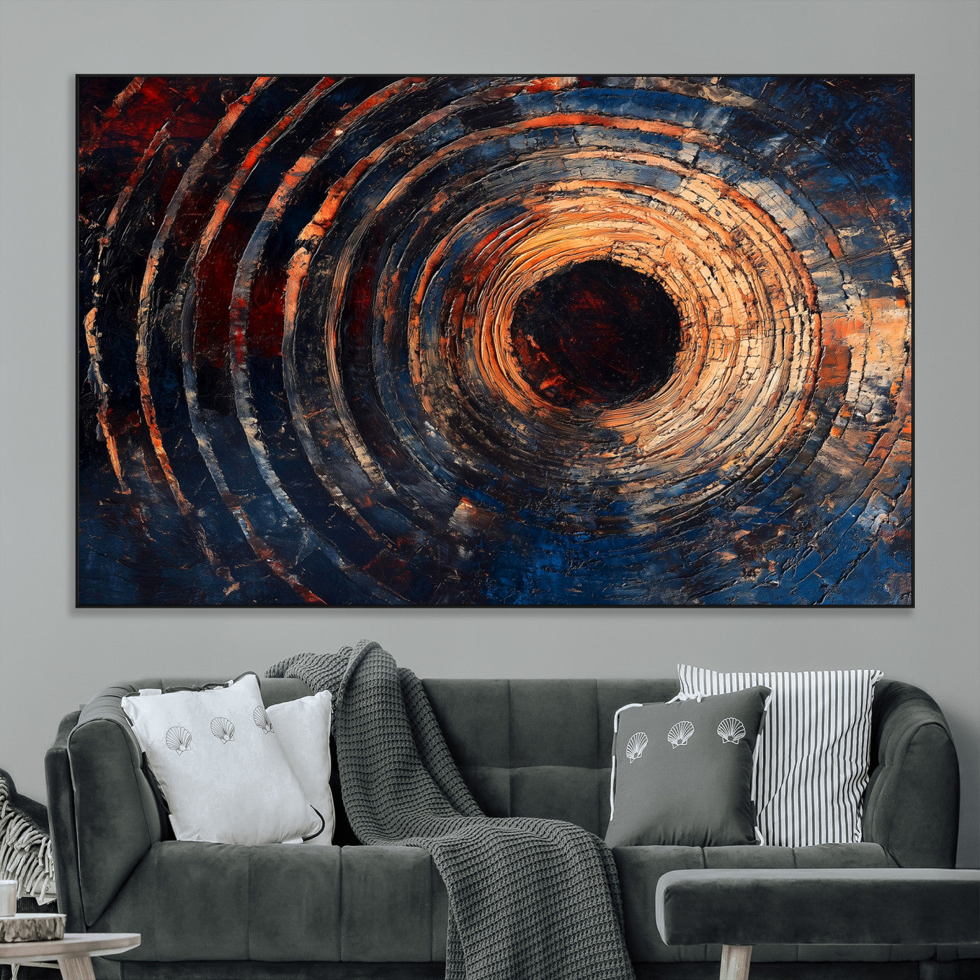 10017879-MGV-CV-36X24-Wood Tree Ring Wall Art Canvas Print, Framed Natural Wood Art Picture Print, Rustic Tree Slice Perfect Rustic Decor Artwork