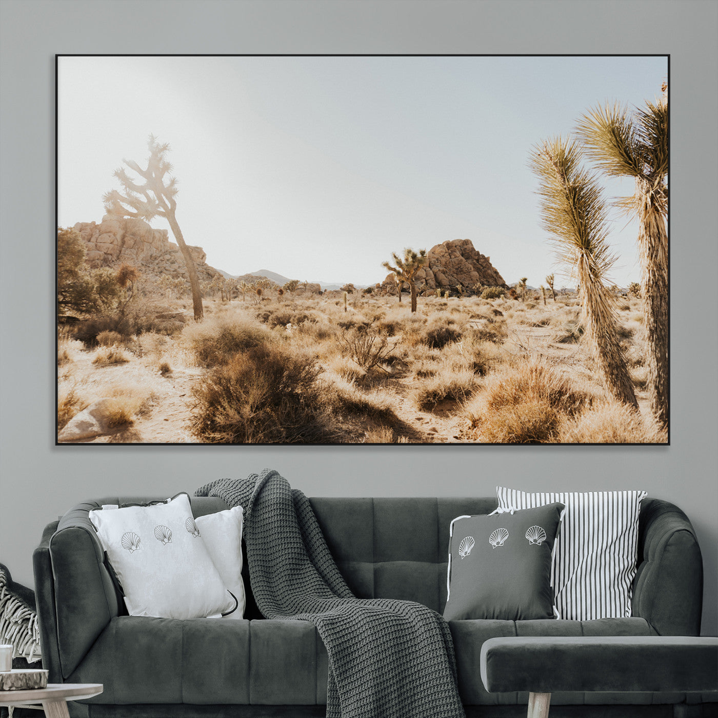 62783269-MGV-CV-36X24-Joshua Tree Wall Art – Desert Landscape Photography Canvas Print, Southwest Nature Artwork Rustic Home Decor for Living Room,