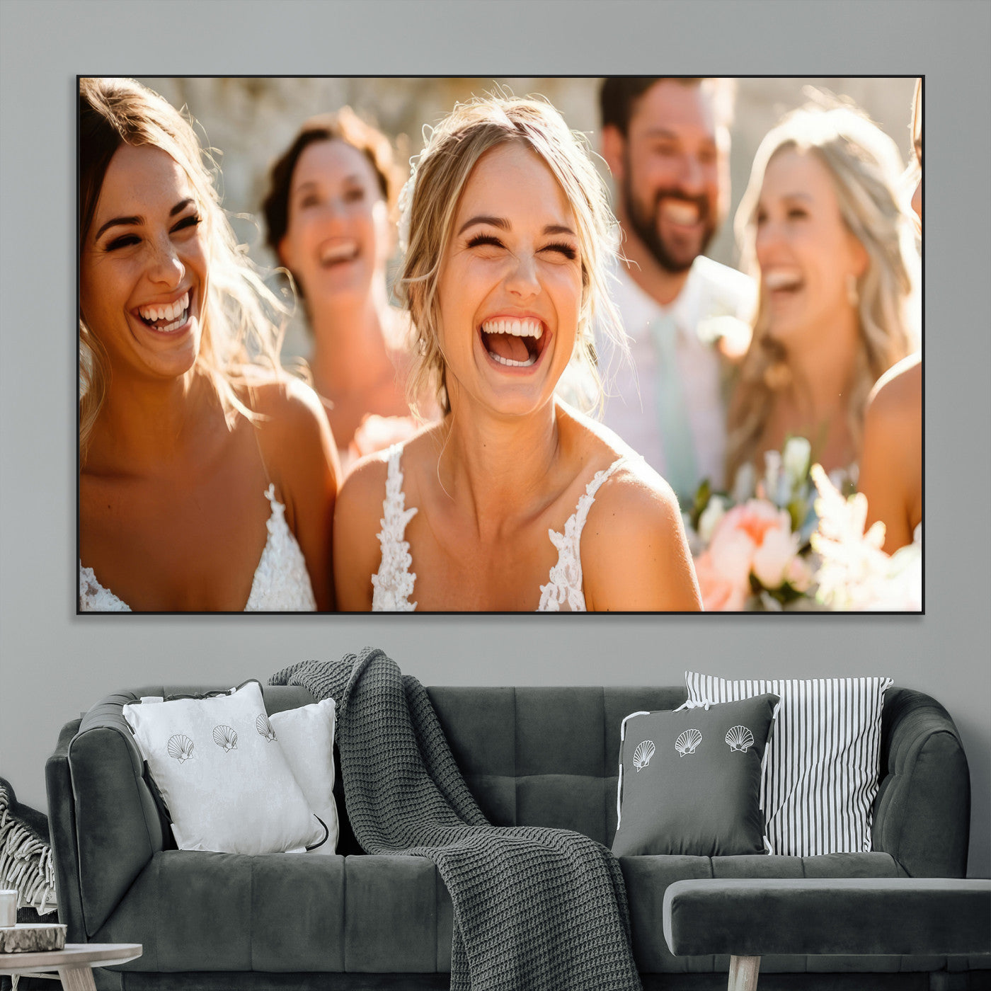 CSTM912-MGV-CV-36X24-Framed Wedding Canvas Print - Custom Wall Art Keepsake for Couples, Elegant Home Decoration Gift, Create Your Own Photo Canvas