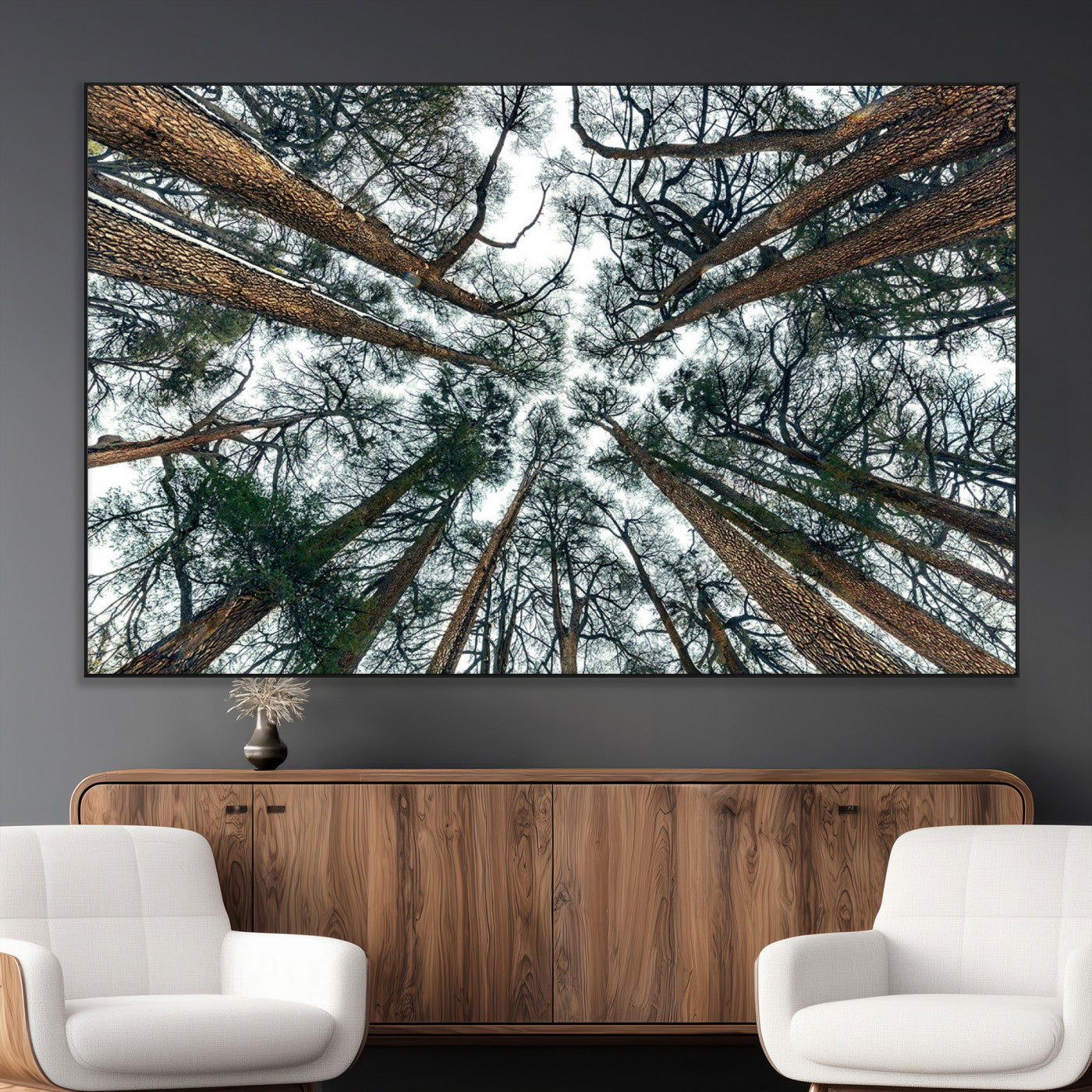 18790-SEG-FC-51X34_Oversize_Oversize-Pine Canopy Wall Art – Panoramic View of Towering Pines Canvas Print, Nature-Inspired Decor for Office, Cabin or Living Room