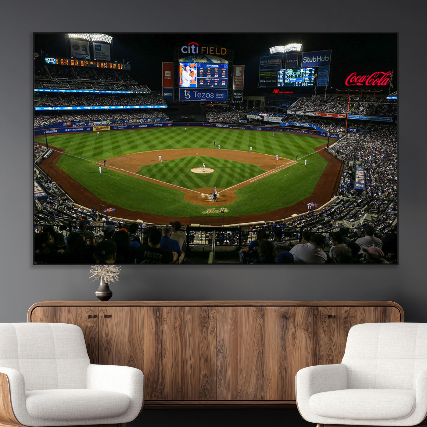 83979-MGV-CV-36X24-RingCentral Coliseum Wall Art Canvas Print, Framed Oakland A's Stadium Art Picture Print, RingCentral Coliseum Field Perfect Sport
