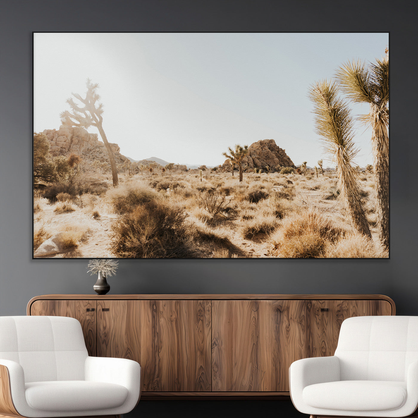 62783269-SEG-FC-51X34_Oversize_Oversize-Joshua Tree Wall Art – Desert Landscape Photography Canvas Print, Southwest Nature Artwork Rustic Home Decor for Living Room,