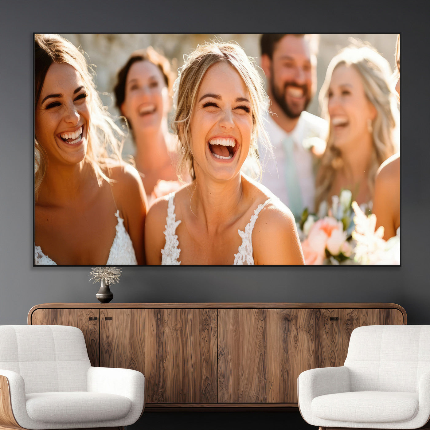 CSTM912-MGV-CV-36X24-Framed Wedding Canvas Print - Custom Wall Art Keepsake for Couples, Elegant Home Decoration Gift, Create Your Own Photo Canvas