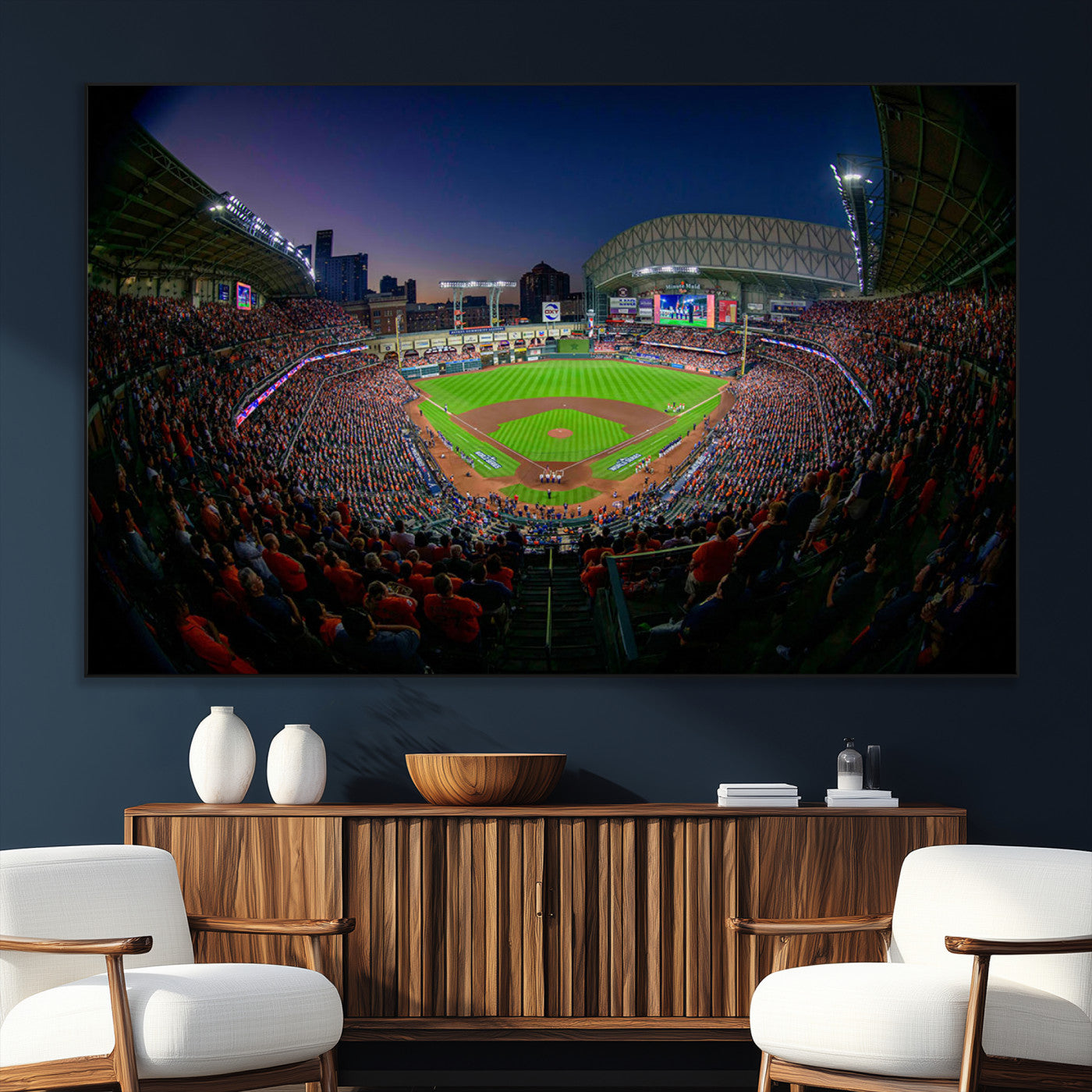 44322-SEG-FC-51X34_Oversize_Oversize-Minute Maid Park Wall Art Canvas Print, Framed Houston Astros Stadium Art Picture Print, Houston Astros Field Perfect Sports Room