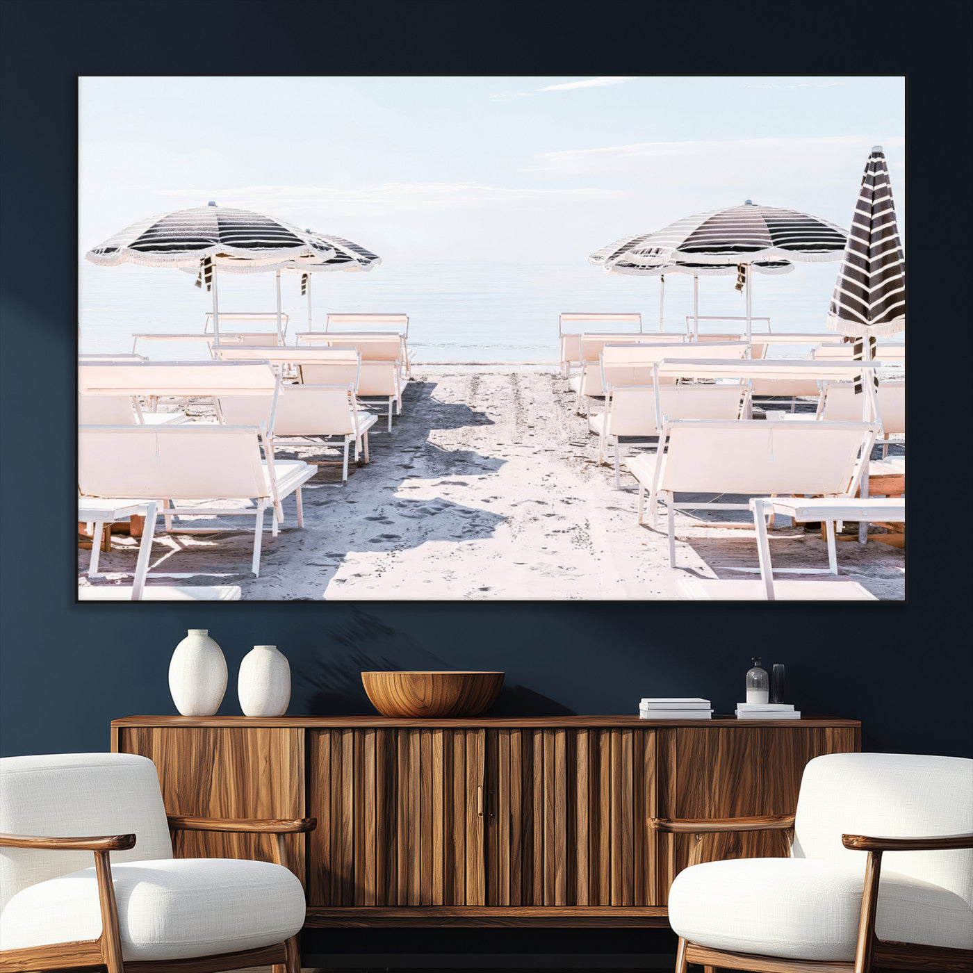 67623952-MGV-CV-36X24-Minimalist Beach Wall Art Canvas Print, Framed Pastel Sand Art Picture Print, Beach Aesthetic Perfect Coastal Minimalist Decor