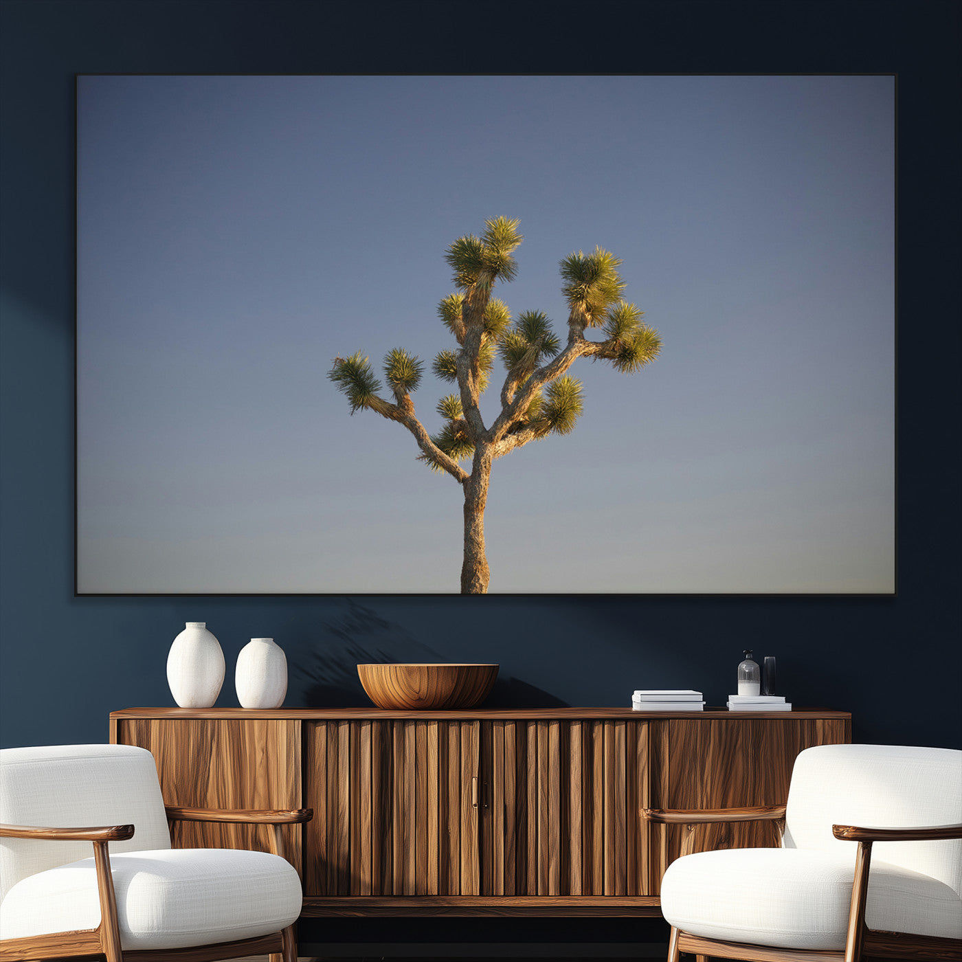 54552043-SEG-FC-51X34_Oversize_Oversize-Joshua Tree Art Wall Art Canvas Print, Framed Desert Landscape Art Picture Print, Southwestern Nature Perfect Southwestern Boho