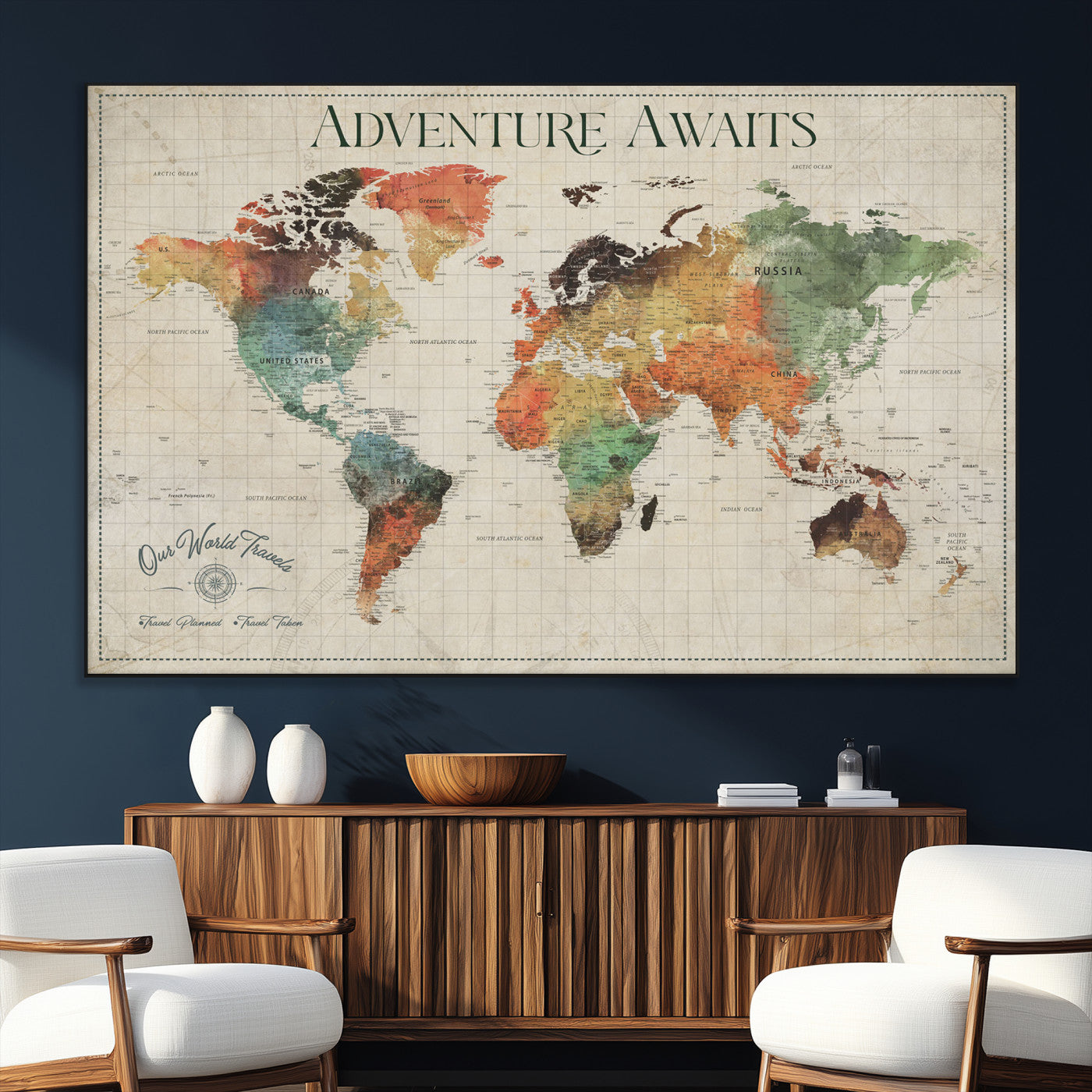 24737989-SEG-FC-51X34_Oversize_Oversize-Personalized World Map Wall Art – Colorful Vintage Adventure Travel Map with Custom Names, Unique Wall Decor for Couples,