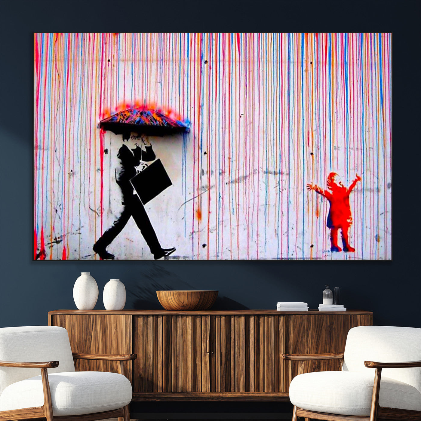 69505-MGV-CV-36X24-Graffiti Girl Wall Art Canvas Print, Framed Urban Contrast Art Picture Print, Vibrant Graffiti Perfect Urban Pop Decor Artwork