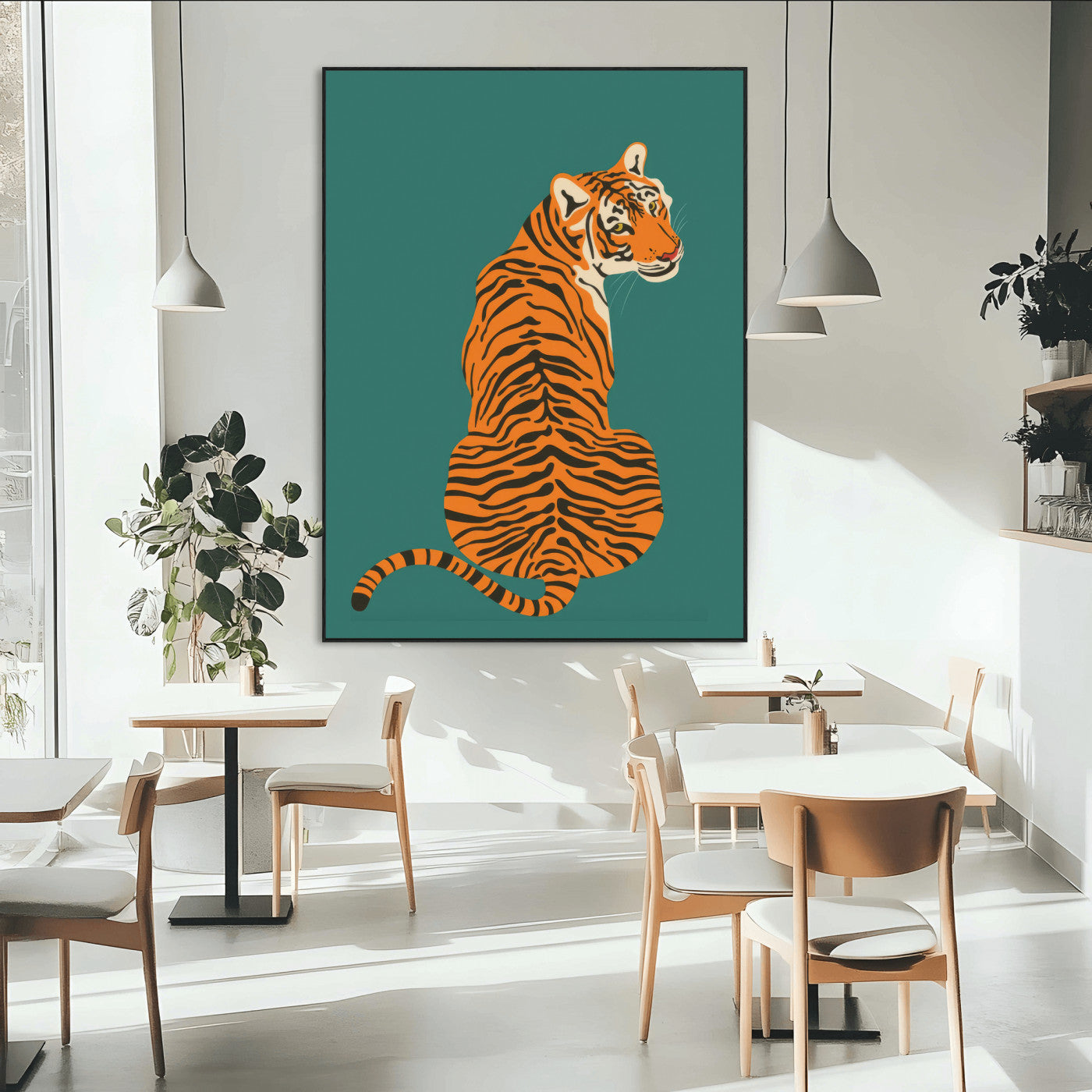 12468-MGV-CV-24X36-Tiger Wall Art – Modern Jungle Cat Canvas Print, Bold Wildlife Animal Decor for Bedroom, Office, Living Room or Nature Inspired