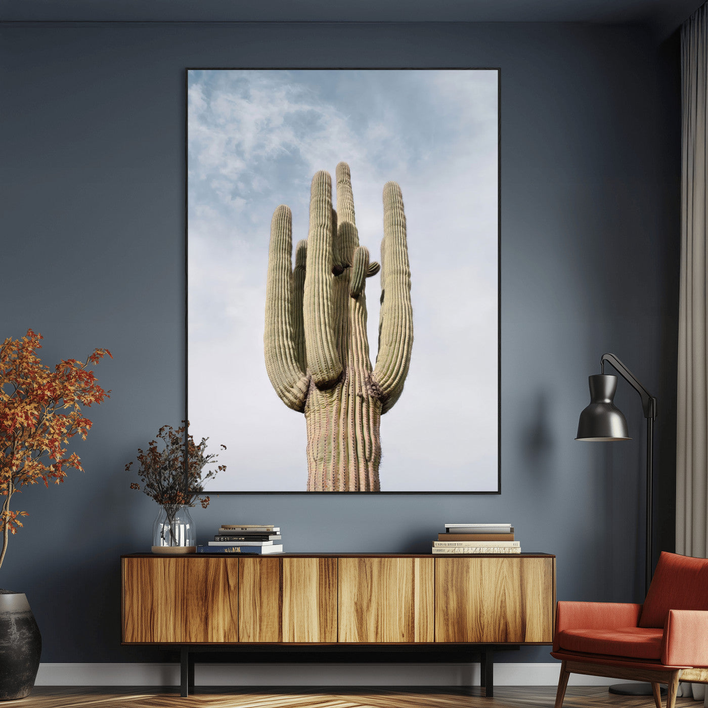 61603772-MGV-CV-24X36-Desert Wall Art – Tall Cactus Canvas Print, Southwestern Nature Photography Decor for Bedroom, Living Room, Office, Boho Home,