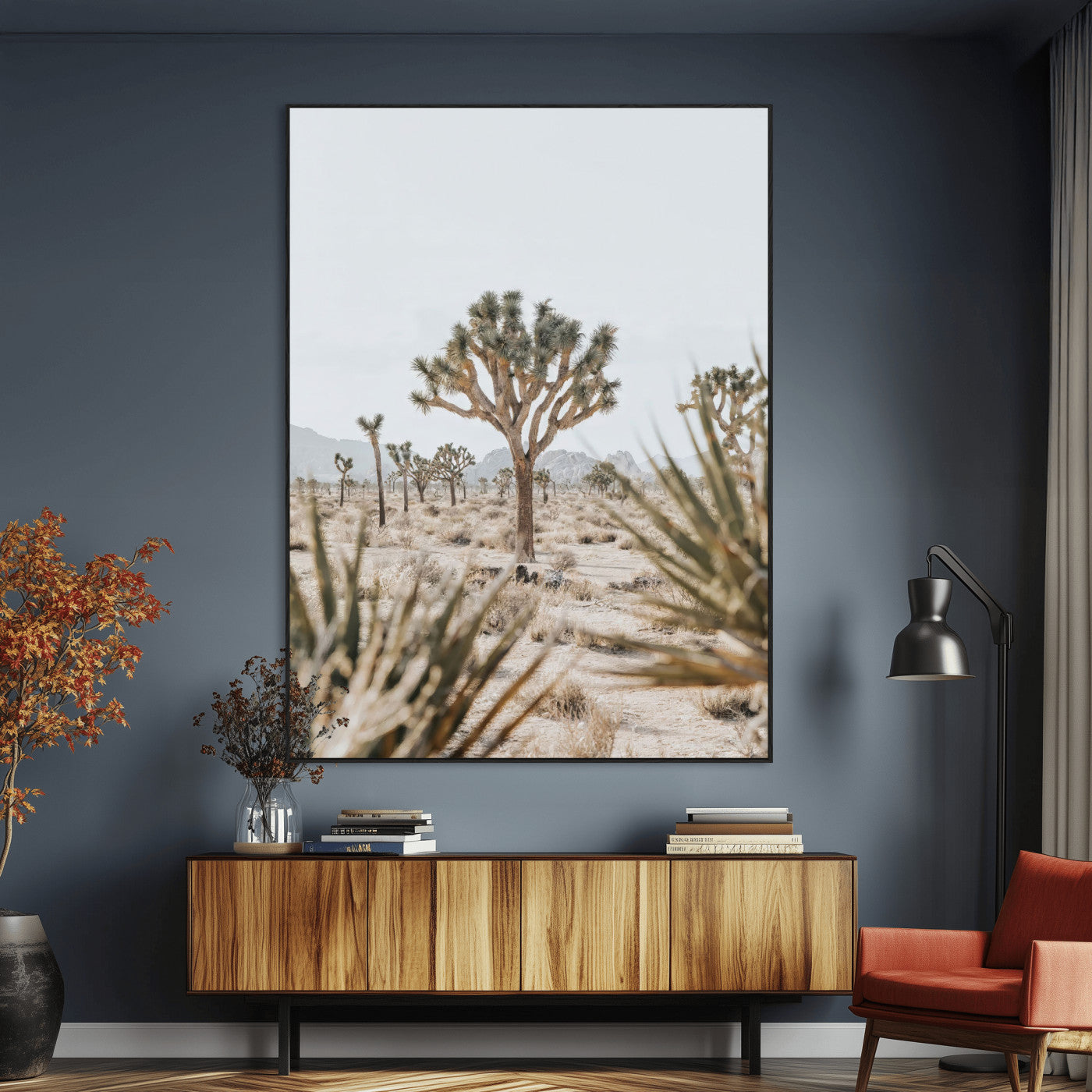 61562259-MGV-CV-24X36-Joshua Tree Canvas Wall Art – Desert Landscape, Minimalist Nature Photography, Large Framed Botanical Decor, Southwestern Canvas