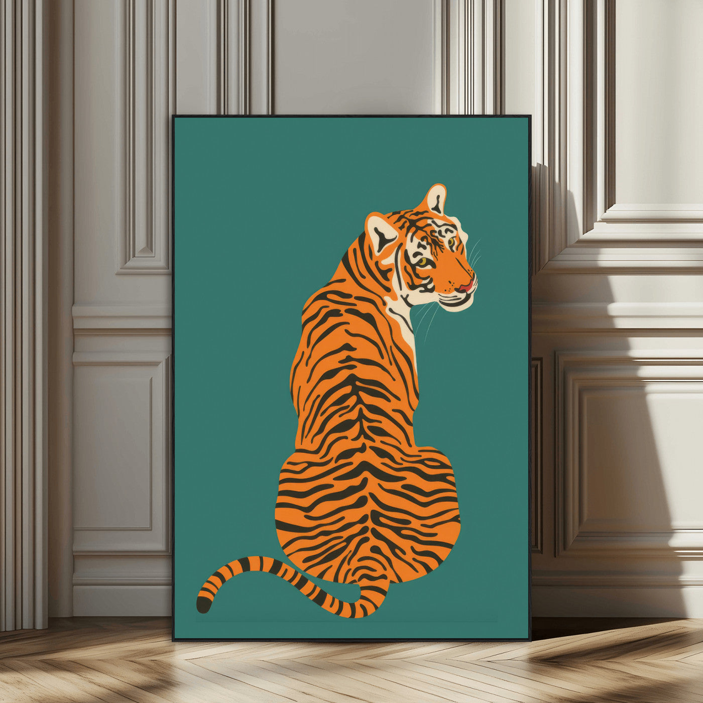 12468-SEG-FC-51X34_Oversize_Oversize-Tiger Wall Art – Modern Jungle Cat Canvas Print, Bold Wildlife Animal Decor for Bedroom, Office, Living Room or Nature Inspired