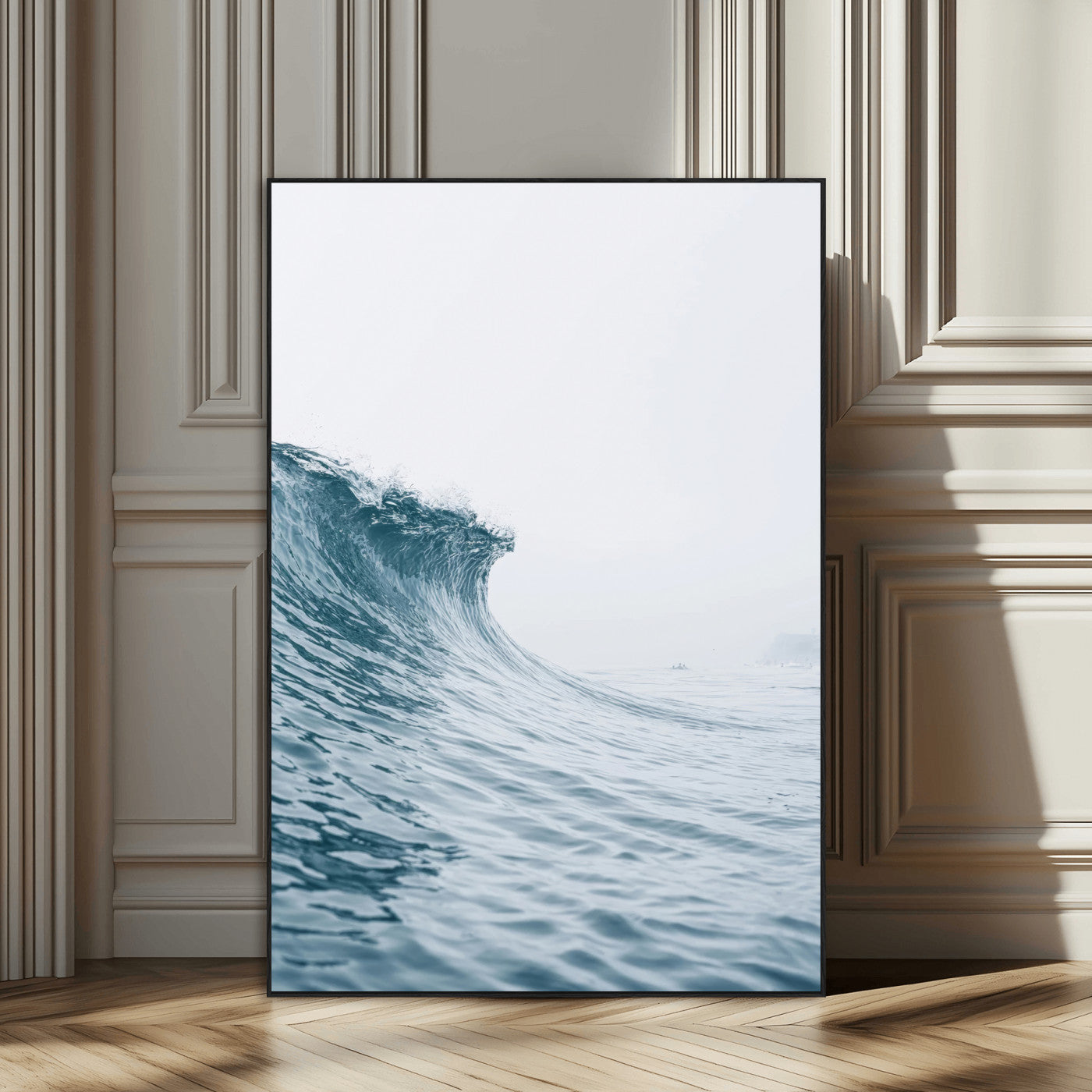 99679915-SEG-FC-51X34_Oversize_Oversize-Ocean Wave Wall Art Canvas Print, Framed Coastal Decor Art Picture Print, Modern Ocean Perfect Modern Coastal Minimalist Decor