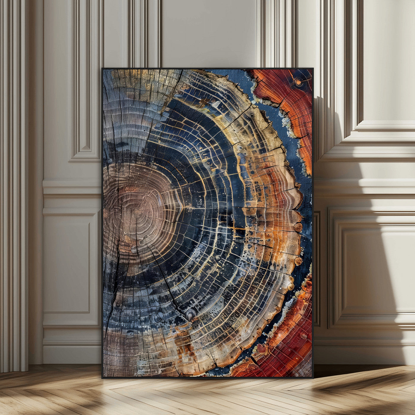 36357958-MGV-CV-24X36-Tree Ring Texture Wall Art Canvas Print, Framed Rustic Wood Decor Art Picture Print, Timber Wall Accent Perfect Rustic Farmhouse