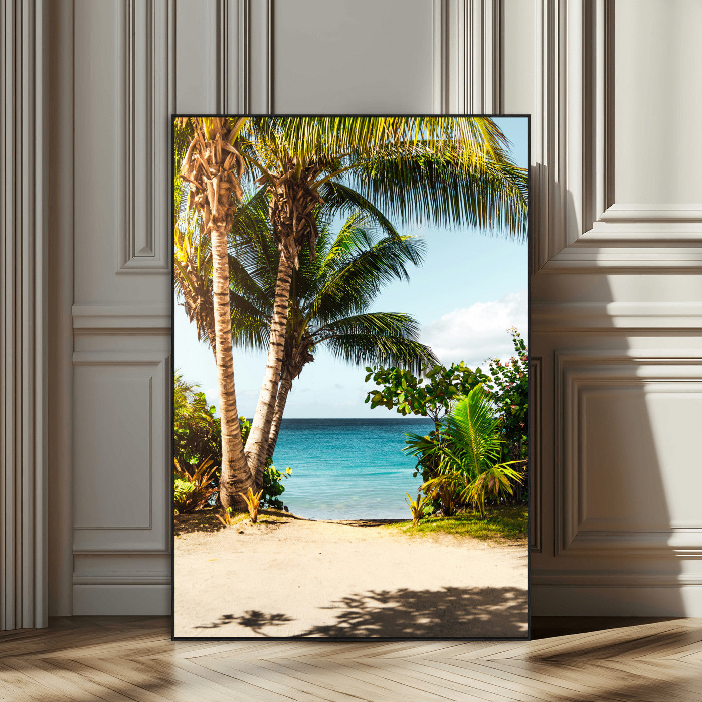 10046923-MGV-CV-24X36-Palm Tree Canvas Wall Art Canvas Print, Framed Coastal Wall Art Art Picture Print, Island Wall Decor Perfect Coastal Tropical