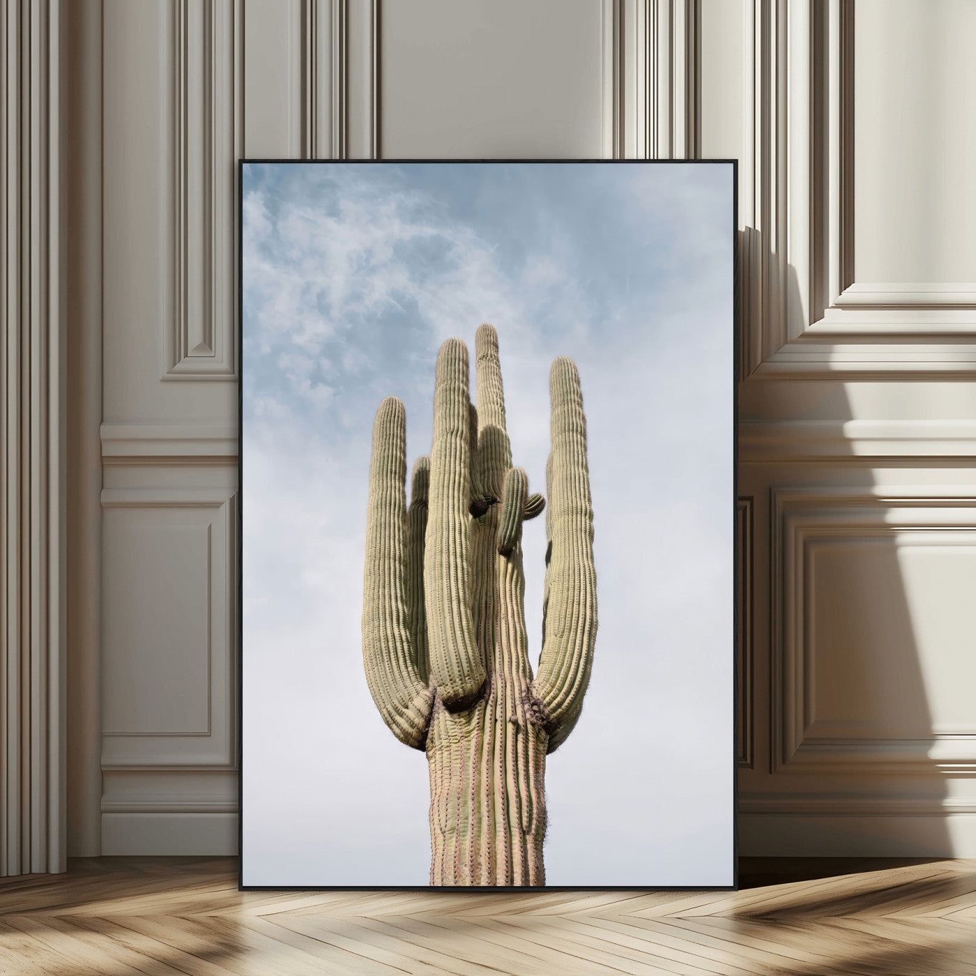 61603772-SEG-FC-51X34_Oversize_Oversize-Desert Wall Art – Tall Cactus Canvas Print, Southwestern Nature Photography Decor for Bedroom, Living Room, Office, Boho Home,