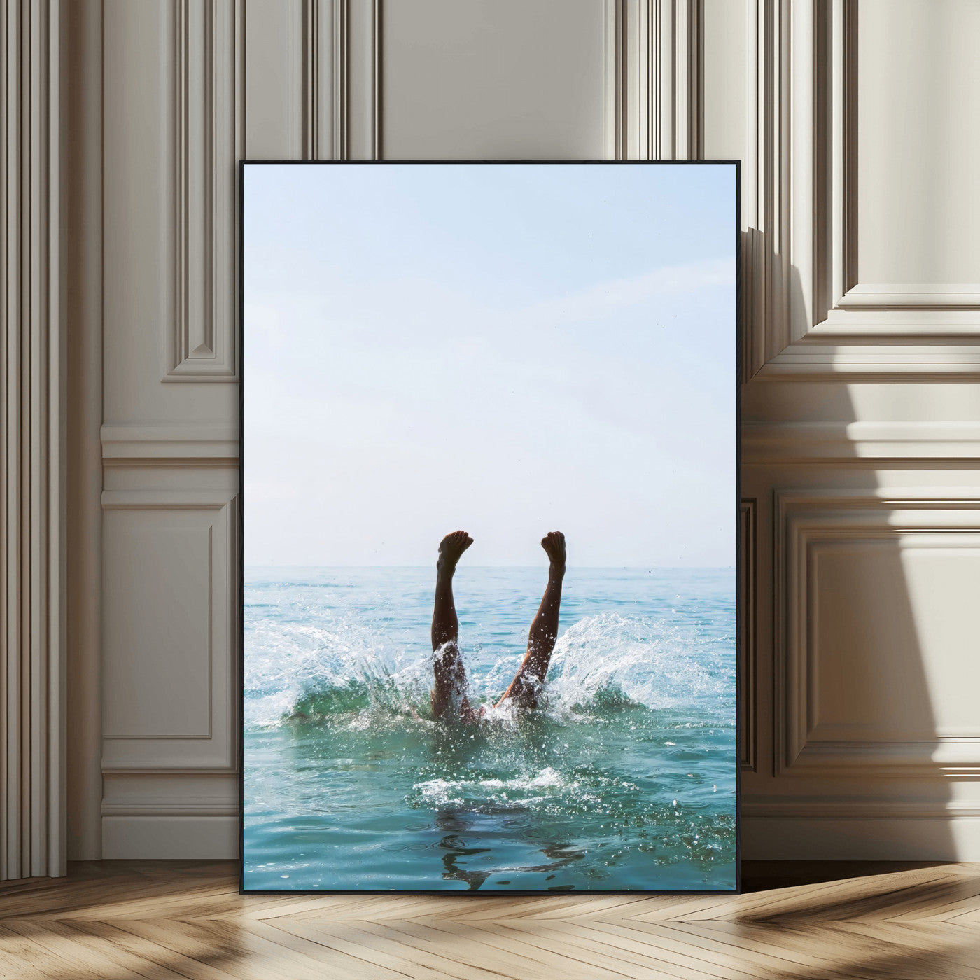 56400447-SEG-FC-51X34_Oversize_Oversize-Summer Splash Ocean Photography Canvas Wall Art – Vibrant Coastal Beach Vibes Decor, Fun Vacation Photo, Living Room or Bedroom