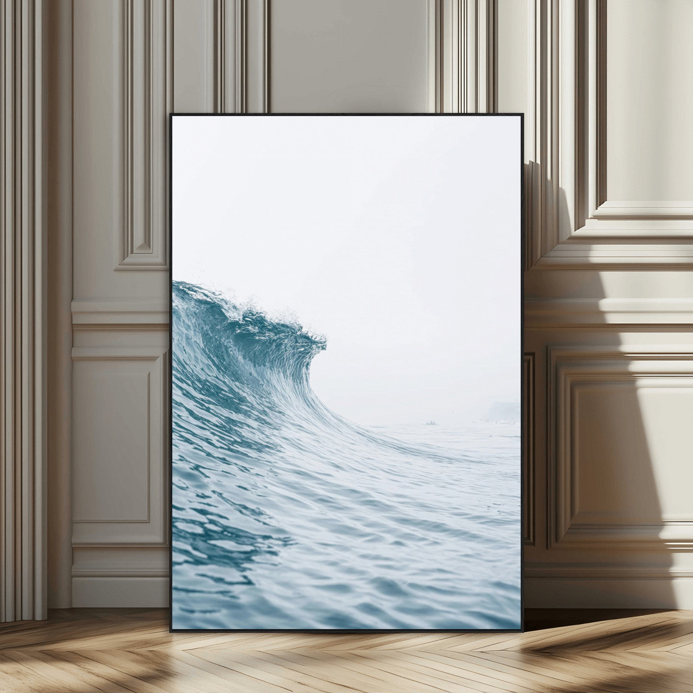 38699249-SEG-FC-51X34_Oversize_Oversize-Ocean Wave Wall Art – Minimalist Sea Canvas Print, Rising Surf and Misty Horizon Photography Decor for Bedroom, Living Room,