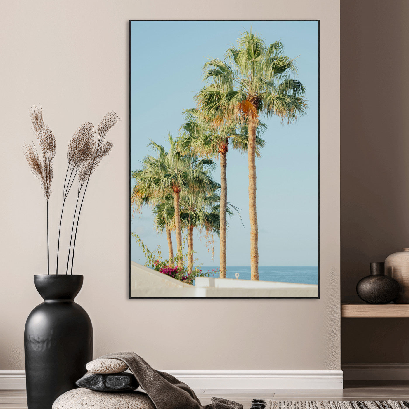 46777020-MGV-CV-24X36-Tropical Ocean Sunset Canvas Print – Beach Coastal Wall Art Canvas Print, Framed Nautical Decor for Home, Office, Vacation Resort