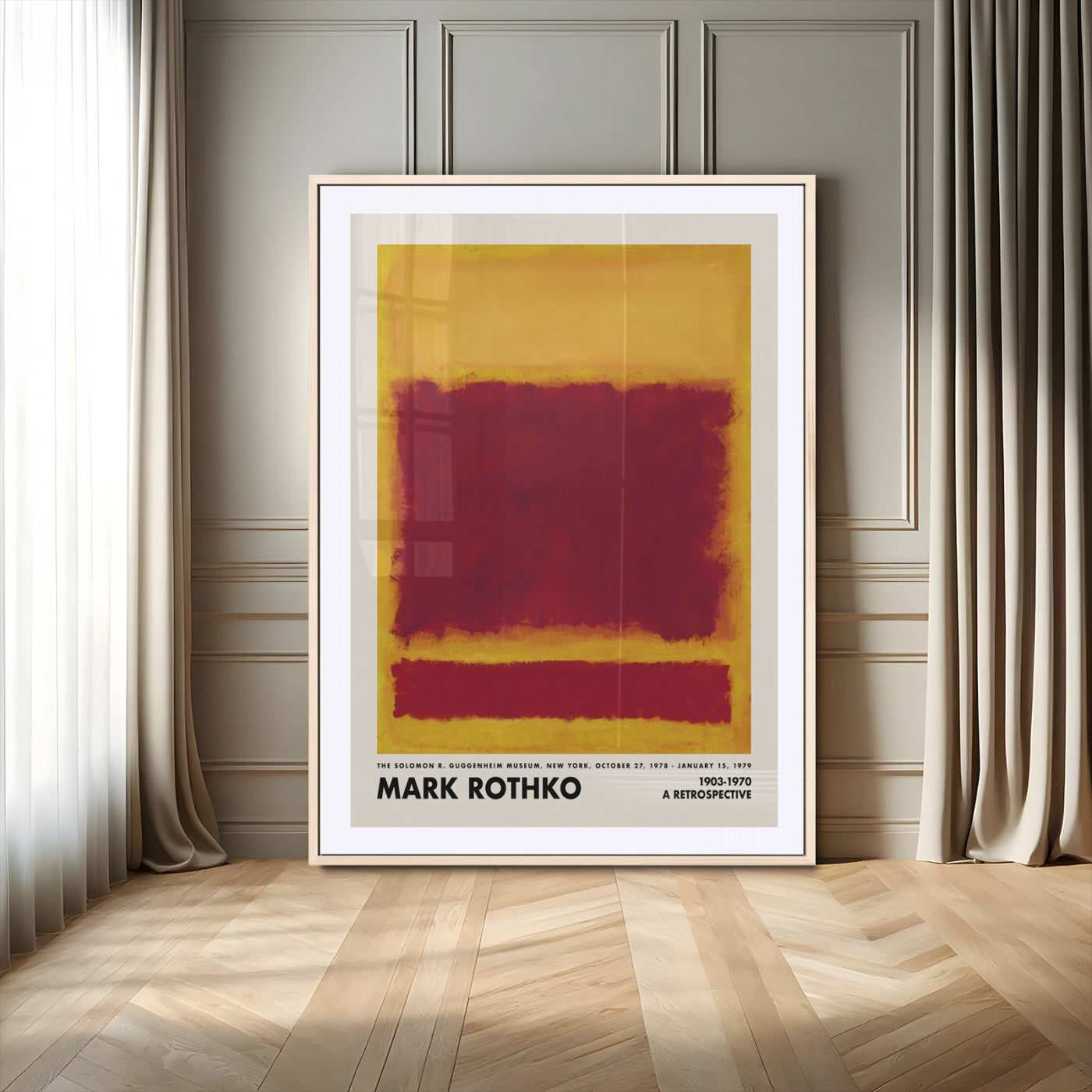 34617-MGV-CV-24X36-Mark Rothko Abstract Wall Art – Red and Yellow Color Field Canvas Print, Modern Minimalist Painting Poster for Living Room, Office
