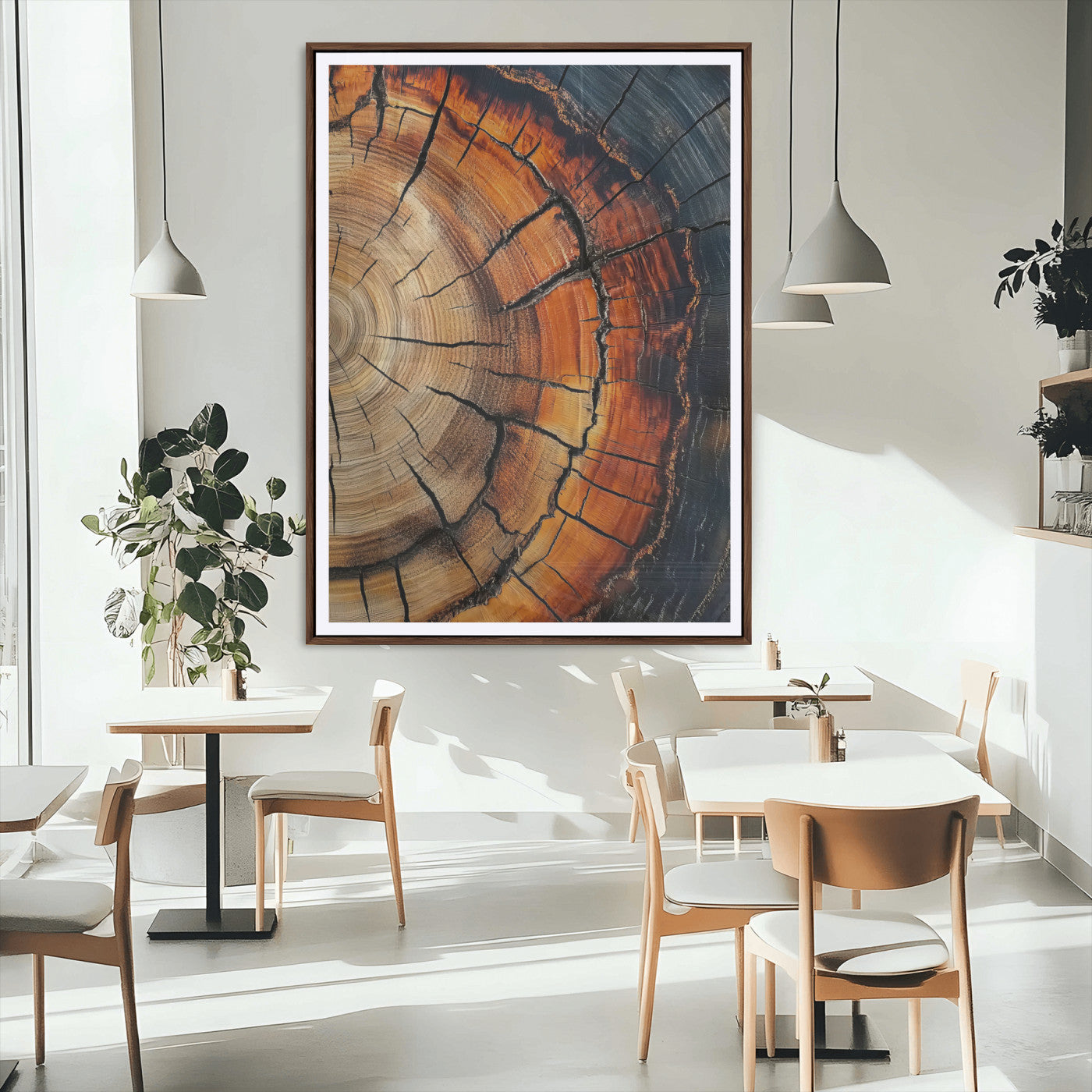 87104387-MGC-FP-24x36_Walnut-Wood Texture Wall Art Canvas Print, Framed Rustic Nature Art Picture Print, Earthy Tones Perfect Modern Rustic Decor Artwork