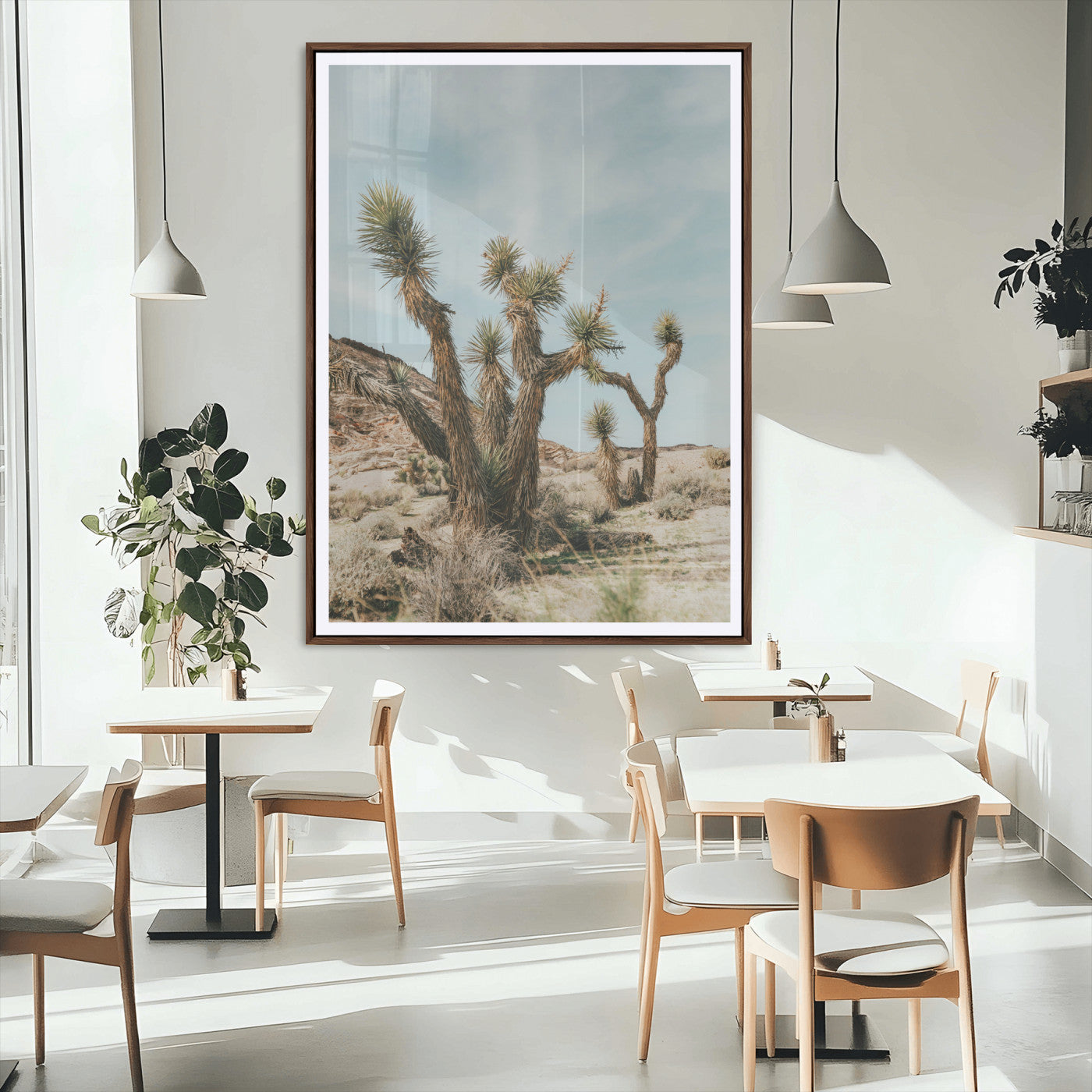 95224550-MGC-FP-24x36_Walnut-Joshua Tree Desert Canvas Print – Southwestern Boho Landscape Wall Art, Rustic Nature Scene for Living Room, Entryway & Earthy