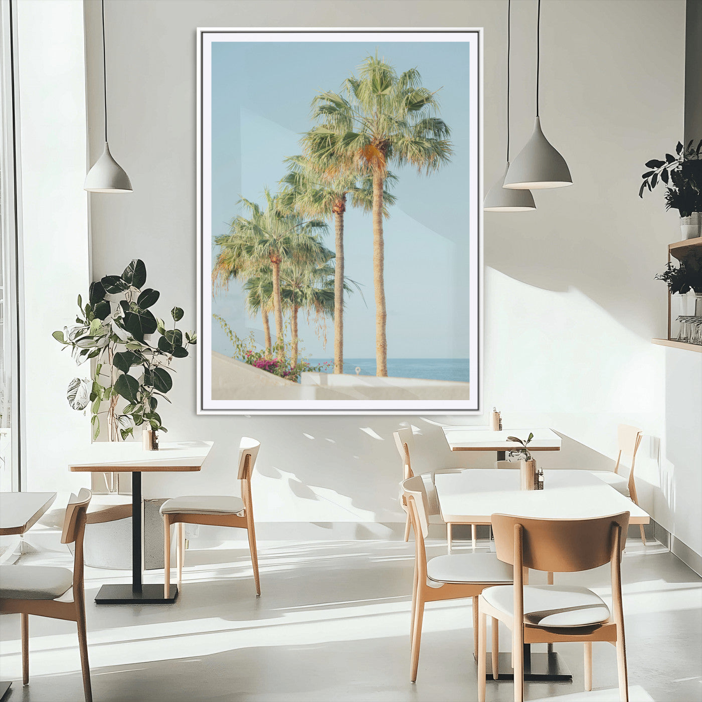 46777020-MGC-FP-24x36_White-Tropical Ocean Sunset Canvas Print – Beach Coastal Wall Art Canvas Print, Framed Nautical Decor for Home, Office, Vacation Resort