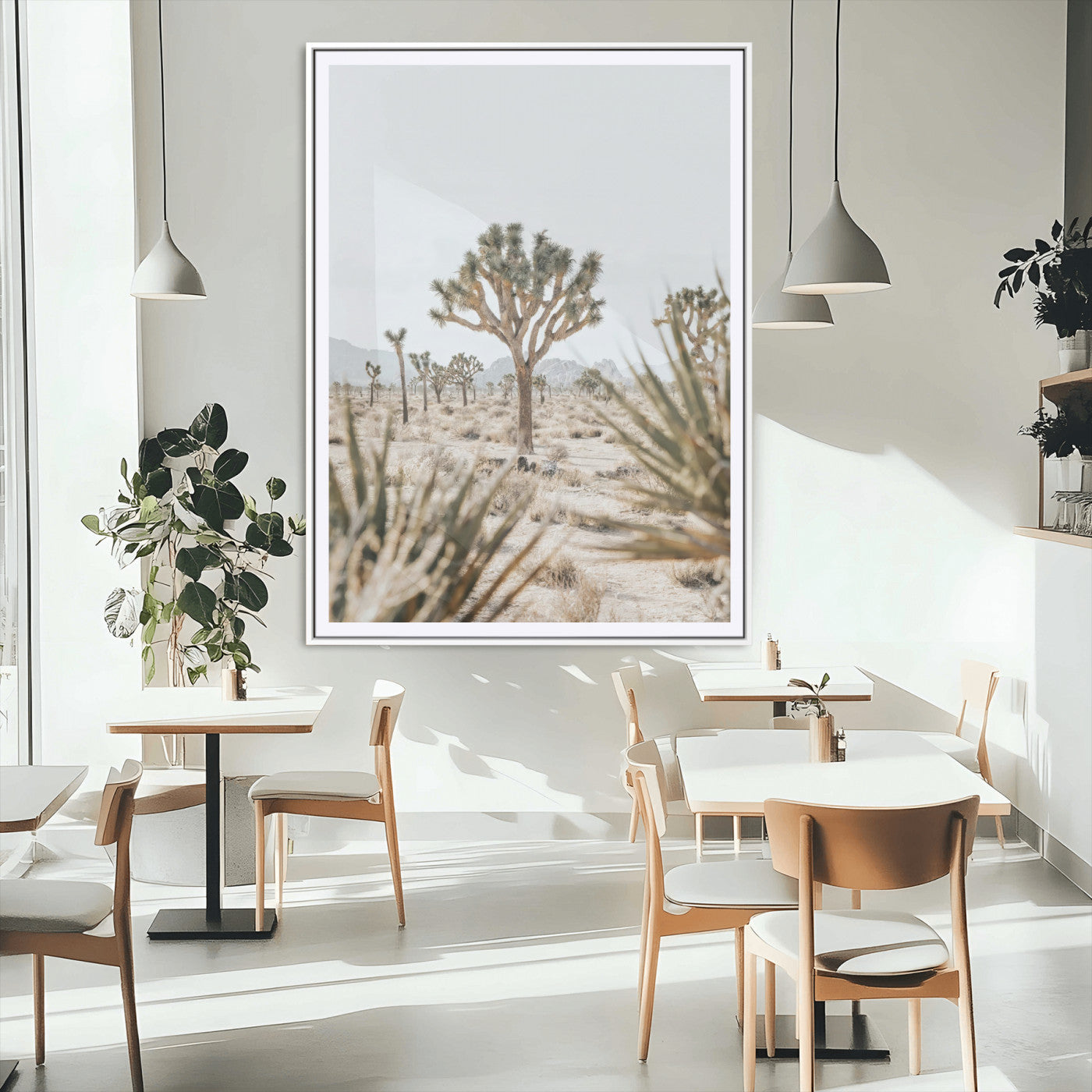 61562259-MGV-CV-24X36-Joshua Tree Canvas Wall Art – Desert Landscape, Minimalist Nature Photography, Large Framed Botanical Decor, Southwestern Canvas