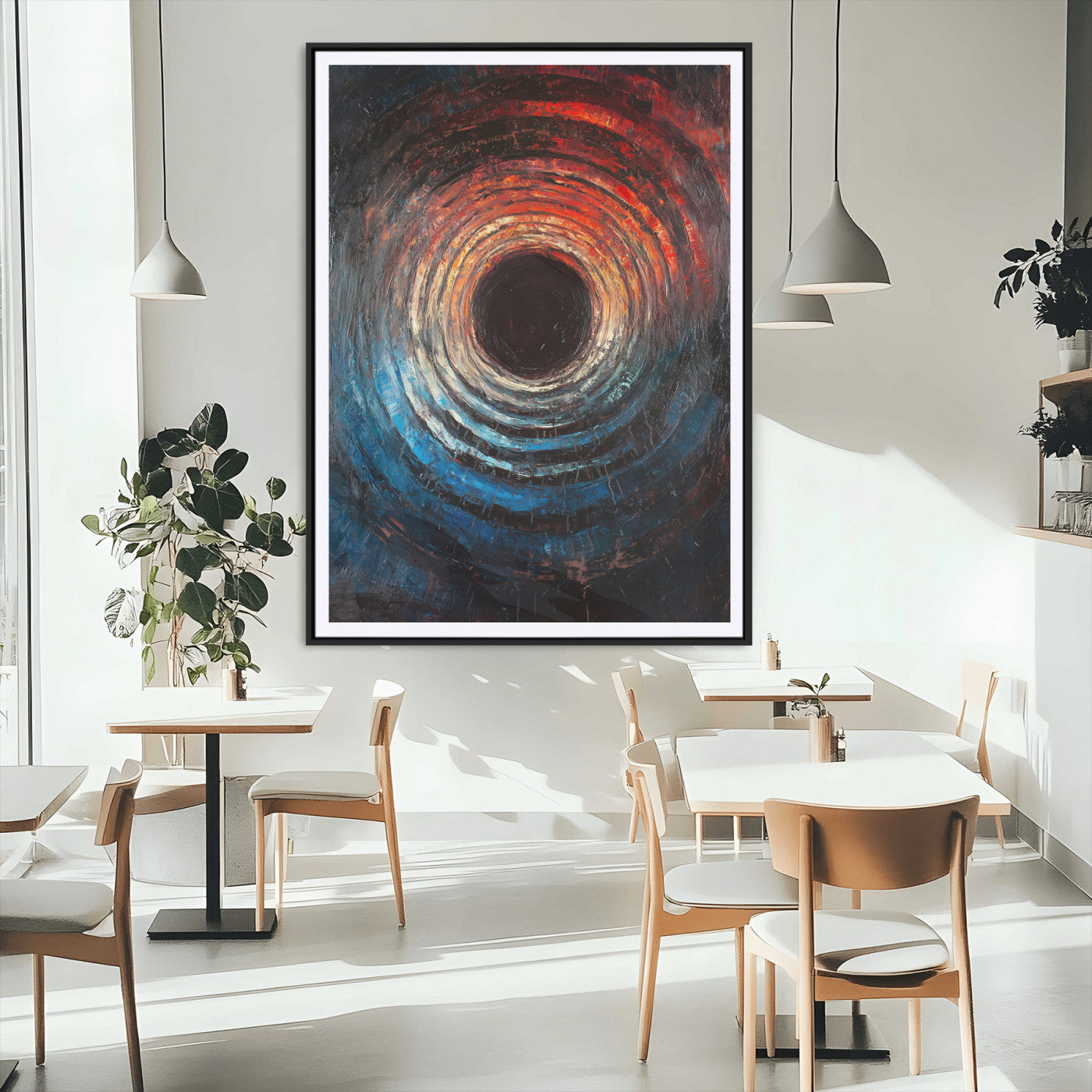 41597467-MGC-FP-24x36_Black-Wood Vortex Wall Art Canvas Print, Framed Abstract Swirl Art Picture Print, Wood Tree Texture Perfect Modern Decor Artwork