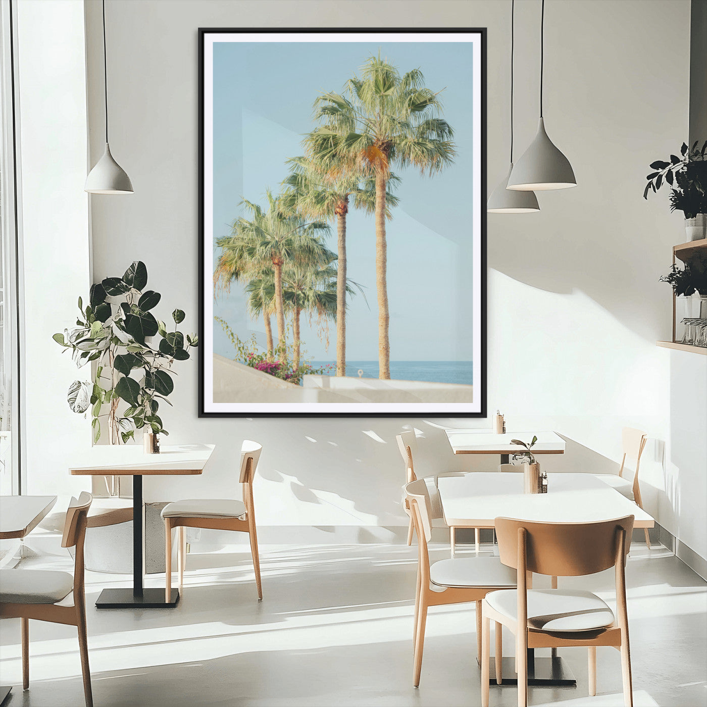 46777020-MGC-FP-24x36_Black-Tropical Ocean Sunset Canvas Print – Beach Coastal Wall Art Canvas Print, Framed Nautical Decor for Home, Office, Vacation Resort