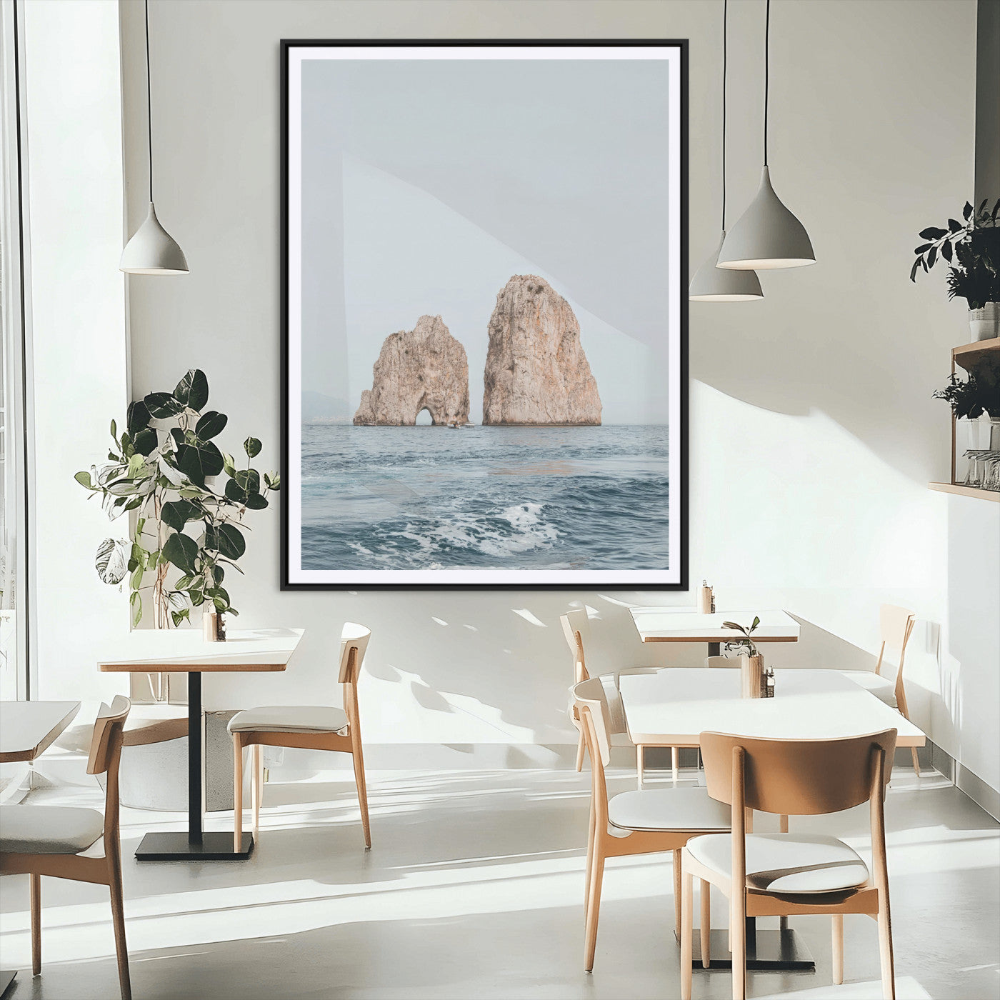 30730262-MGV-CV-24X36-Coastal Wall Art – Ocean Rock Formation Canvas Print, Dramatic Cliffs and Sea Photography Decor for Bedroom, Living Room, Office,