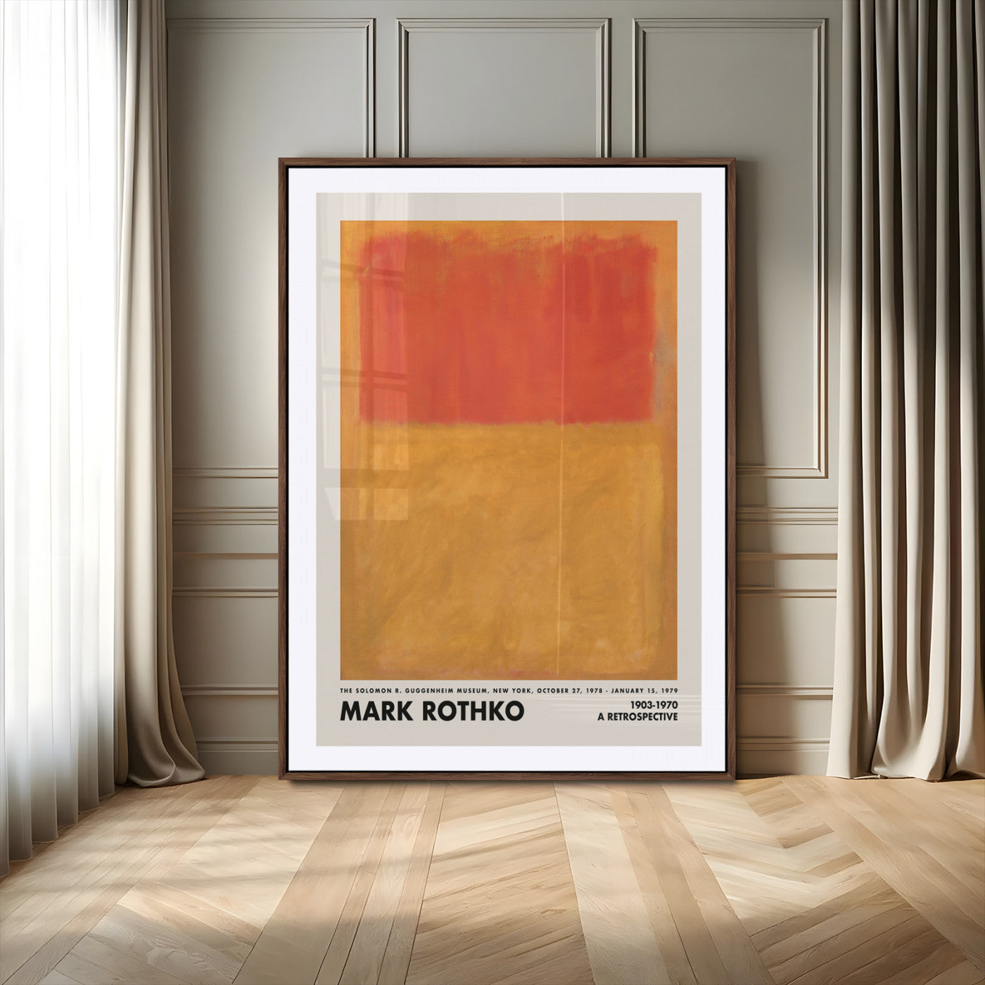 30566-MGV-CV-24X36-Mark Rothko Abstract Wall Art – Red and Orange Color Field Canvas Print and Modern Minimalist Painting Poster for Living Room,