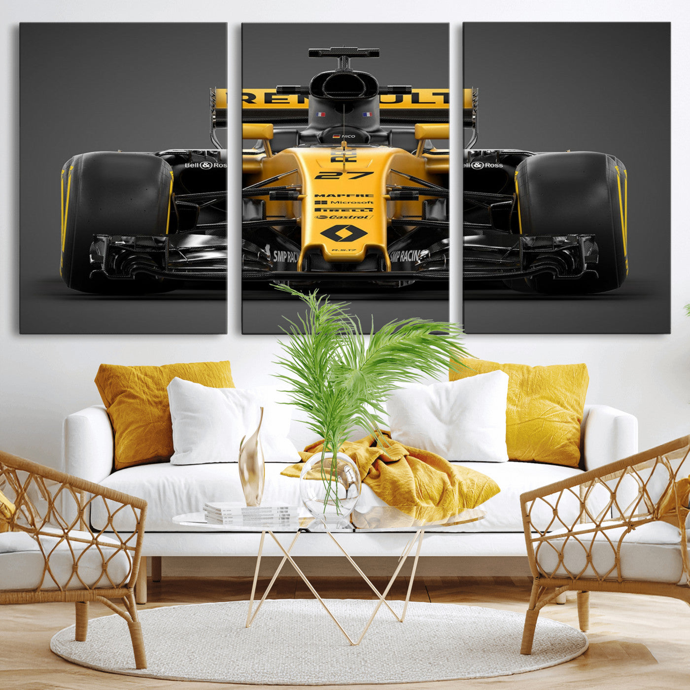 62882-MGV-CV-36X24-Renault F1 Racing Car Print - High-Performance Formula 1 Motorsport Wall Art, Perfect Gift for Racing Fans and Car Enthusiasts