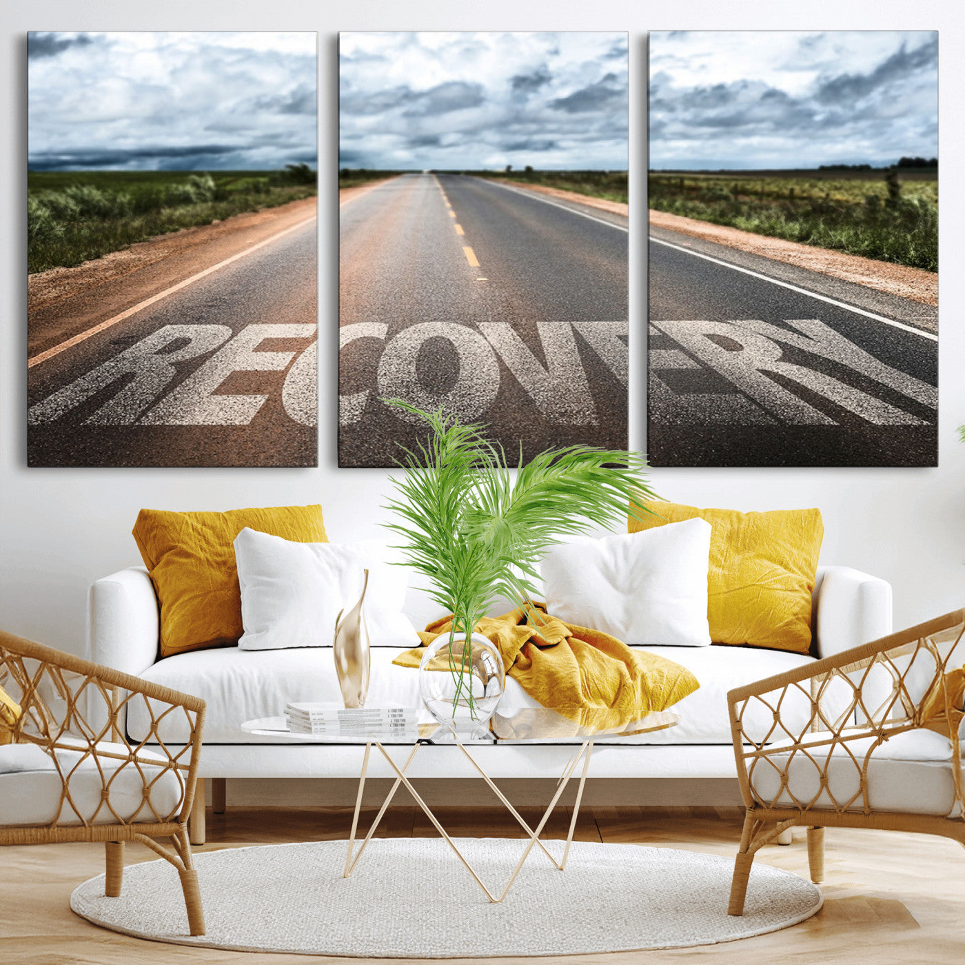 50743-MGV-CV-36X24-Healing Road Wall Art – Motivational Highway Canvas Print, Inspirational Journey Decor for Office, Gym or Living Room