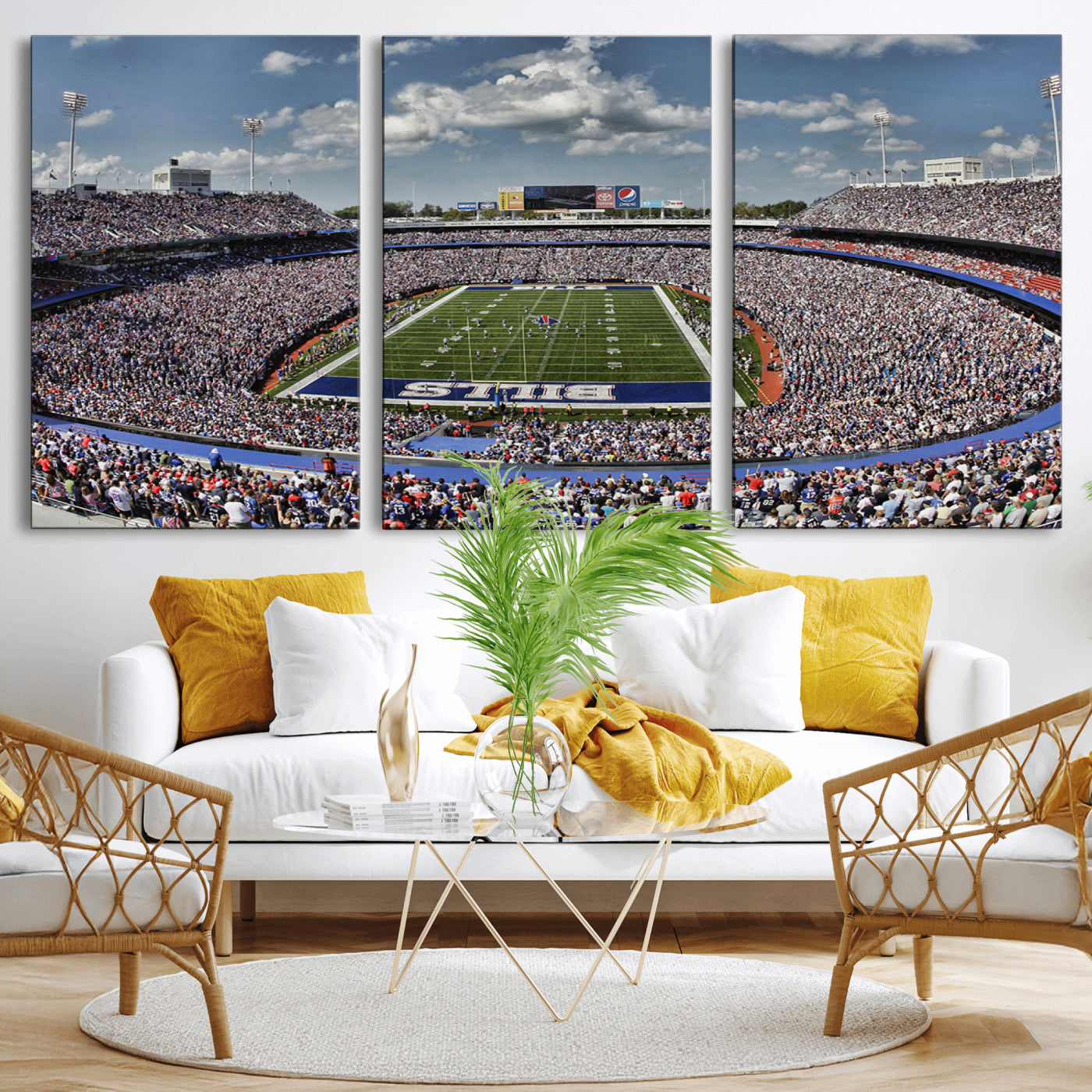 76491-MGV-CV-36X24-Buffalo Bills Stadium Wall Art Canvas Print, Framed Bills Stadium Art Picture Print, Highmark Stadium Perfect Sport Room Decor