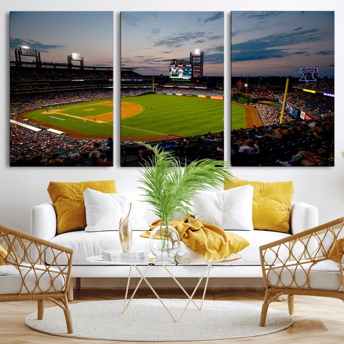 17415-MGV-CV-36X24-Philadelphia Phillies Stadium Wall Art Canvas Print, Framed Citizens Bank Park Art Picture Print, Phillies Stadium Field Perfect