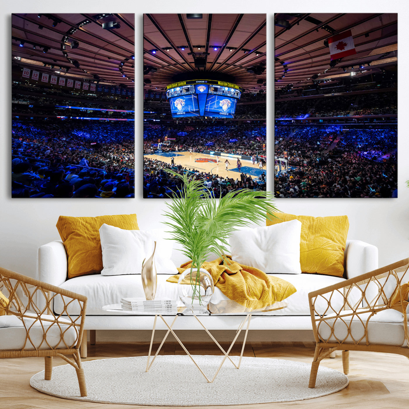 20491-MGV-CV-36X24-Madison Square Garden Wall Art Canvas Print, Framed New York Stadium Art Picture Print, MSG Stadium Perfect Sport Room Decor