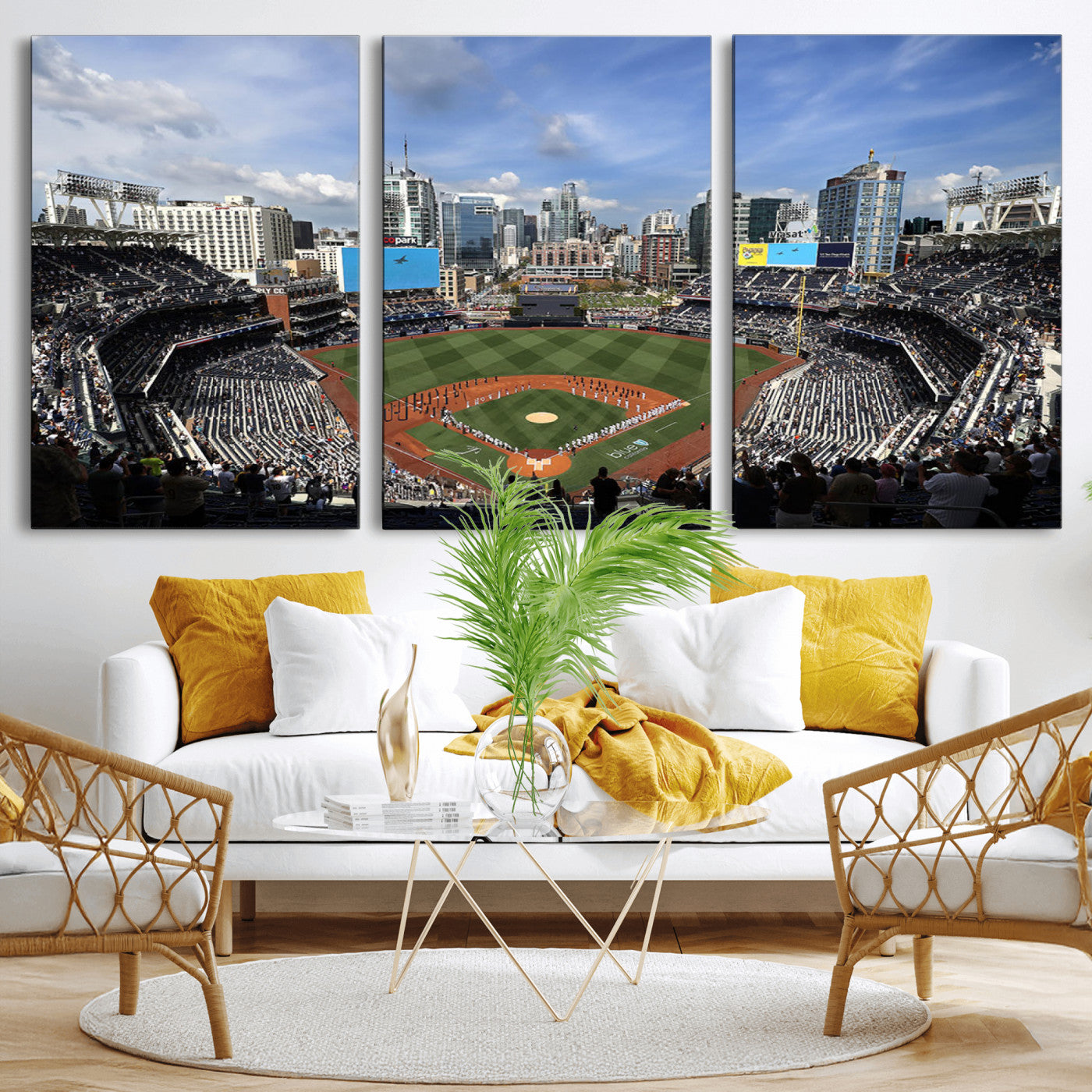 87122-MGV-CV-36X24-Petco Park Field Wall Art Canvas Print, Framed San Diego Stadium Art Picture Print, Petco Park Stadium Perfect Sport Room Decor