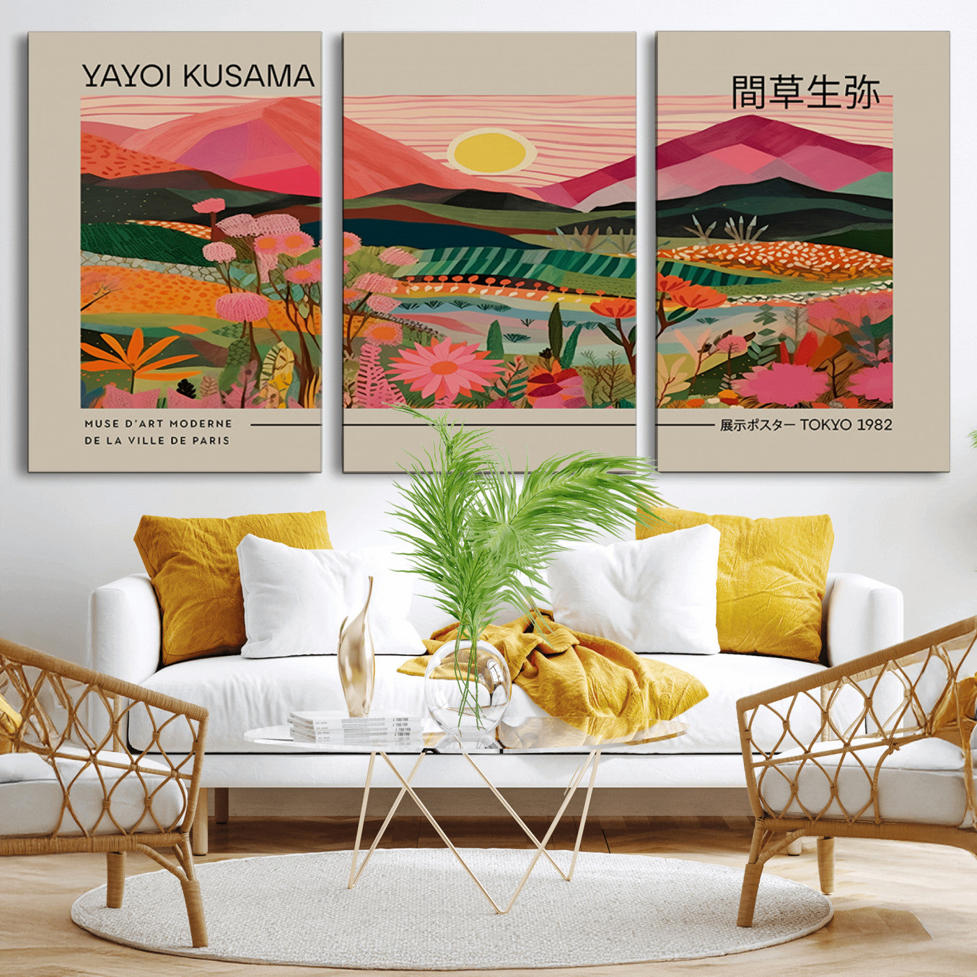 18304-MGV-CV-36X24-Sunset Mountain Landscape Wall Art – Panoramic Abstract Nature Canvas Print, Vibrant Wall Decor for Living Room, Bedroom, Office,