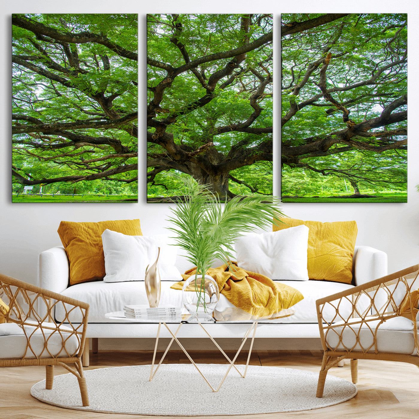 49375306-MGV-CV-36X24-Ancient Tree Wall Art Canvas Print, Framed Sprawling Branches Art Picture Print, Gnarling Tree Perfect Earthy Natural Decor