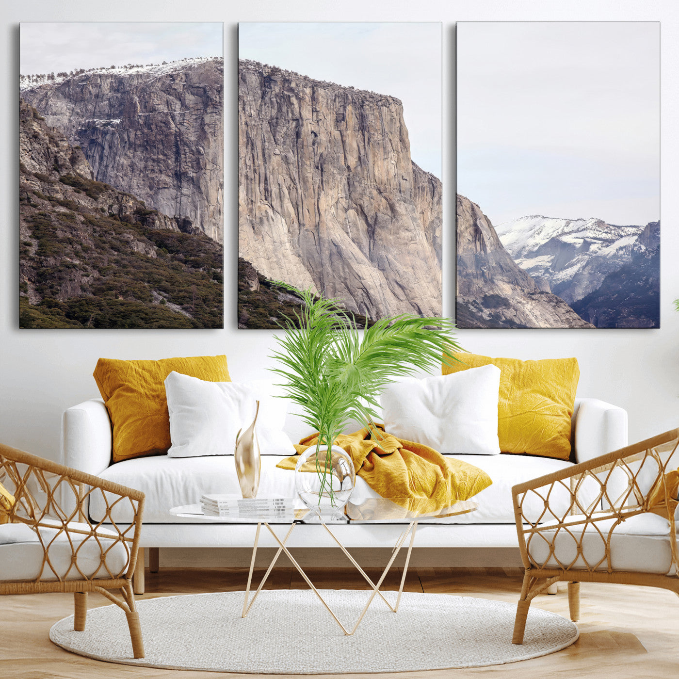 74506434-MGV-CV-36X24-El Capitan Wall Art Canvas Print, Framed Yosemite Cliff Art Picture Print, Sierra Nevada Perfect Sierra Minimalism Decor Artwork