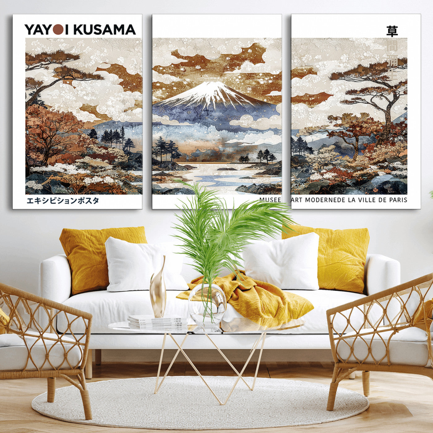 80111817-MGV-CV-36X24-Japanese Landscape Wall Art – Mount Fuji Autumn Canvas Print, Asian Inspired Nature Decor for Living Room, Bedroom, Office or