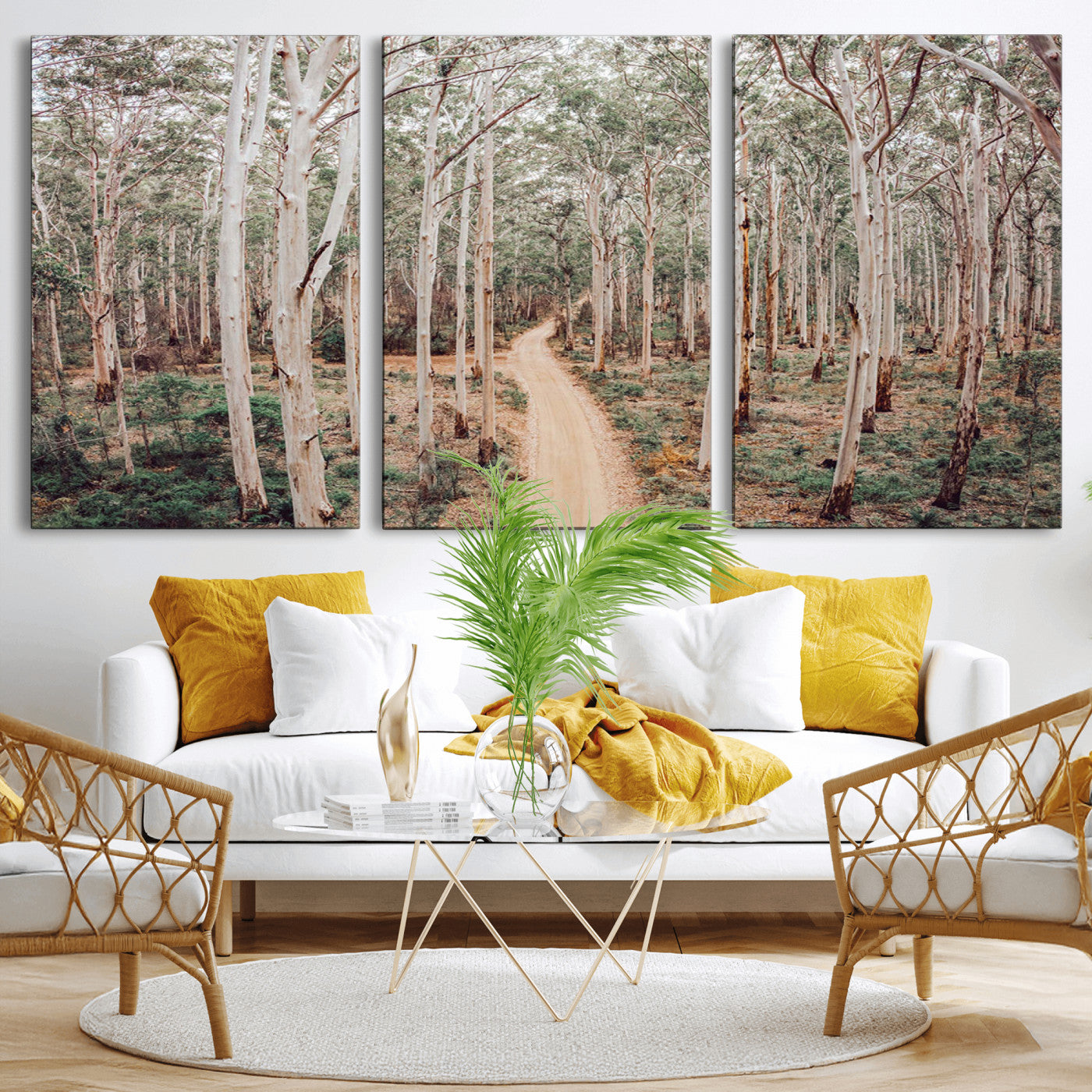 24760563-MGV-CV-36X24-Forest Wall Art – Tranquil Woodland Path Canvas Print, Scenic Nature Photography Decor for Bedroom, Living Room, Office, Cabin or