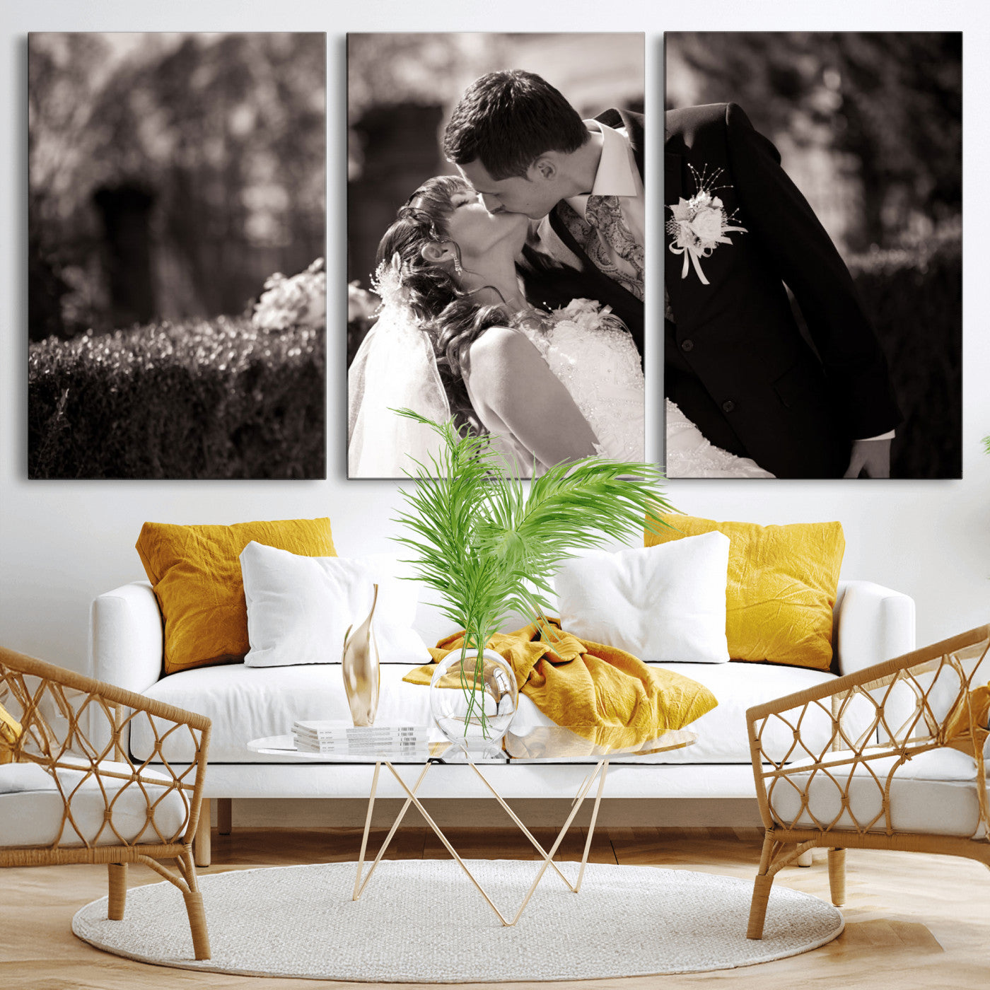 CSTM6030-MGV-CV-36X24-Custom Wedding Photo Print - Custom Wall Art Picture Print, Create Your Own Photo Canvas Print